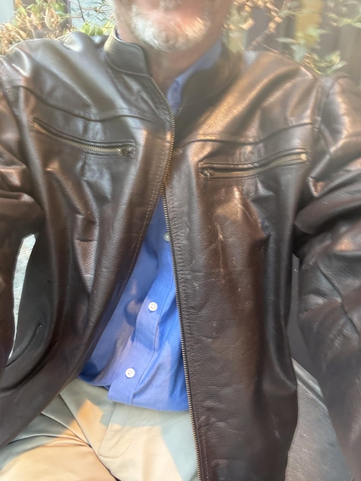 REVOLT Men's Motorcycle Jacket, Natural Buffalo Leather, CE Armor - Ventilation, Cruiser Motorbiker Touring Biker Black L customer photo 1