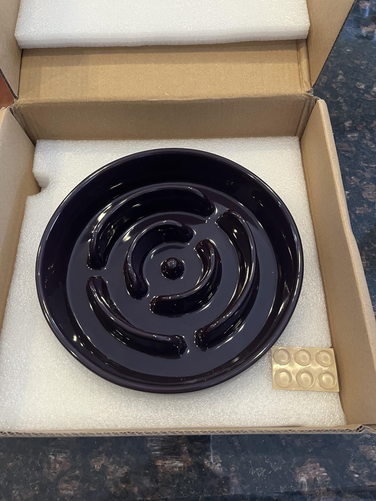 LE TAUCI Dog Bowls Slow Feeder Ceramic, 1.5 Cup Slow Feeding Bowl for Small and Medium Breed, Puzzle Dog Food Bowl for Fast Eater, Maze Purple customer photo 1