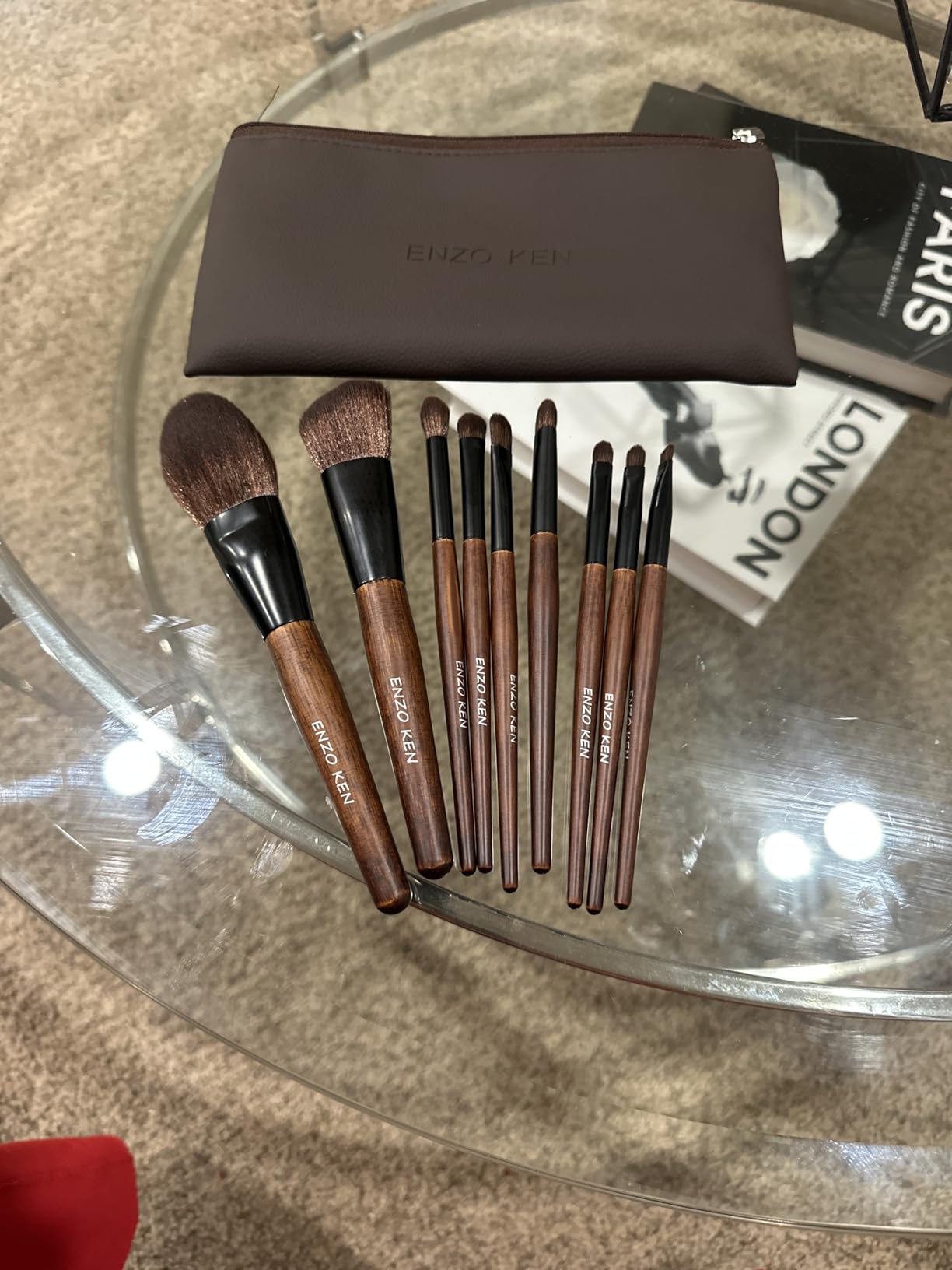 Bamboo Makeup Brushes Set Professional, Sable Makeup Brush Set with Case by Luxury ENZO KEN, Cosmetic Brushes Makeup Set, Make up Brushes Set Professional, Natural Hair Makeup Brush Set Professional customer photo 1