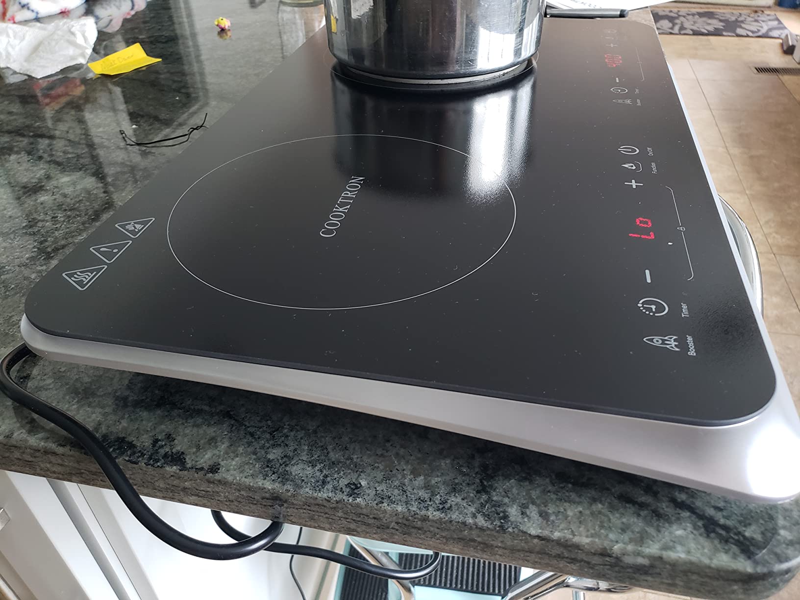 COOKTRON Double Induction Cooktop Burner with Fast Warm-Up Mode, 1800w 2 Burner with 10 Temperature 9 Power Settings, Portable Dual Induction Cooker Cooktop with Child Safety Lock & Time customer photo 1