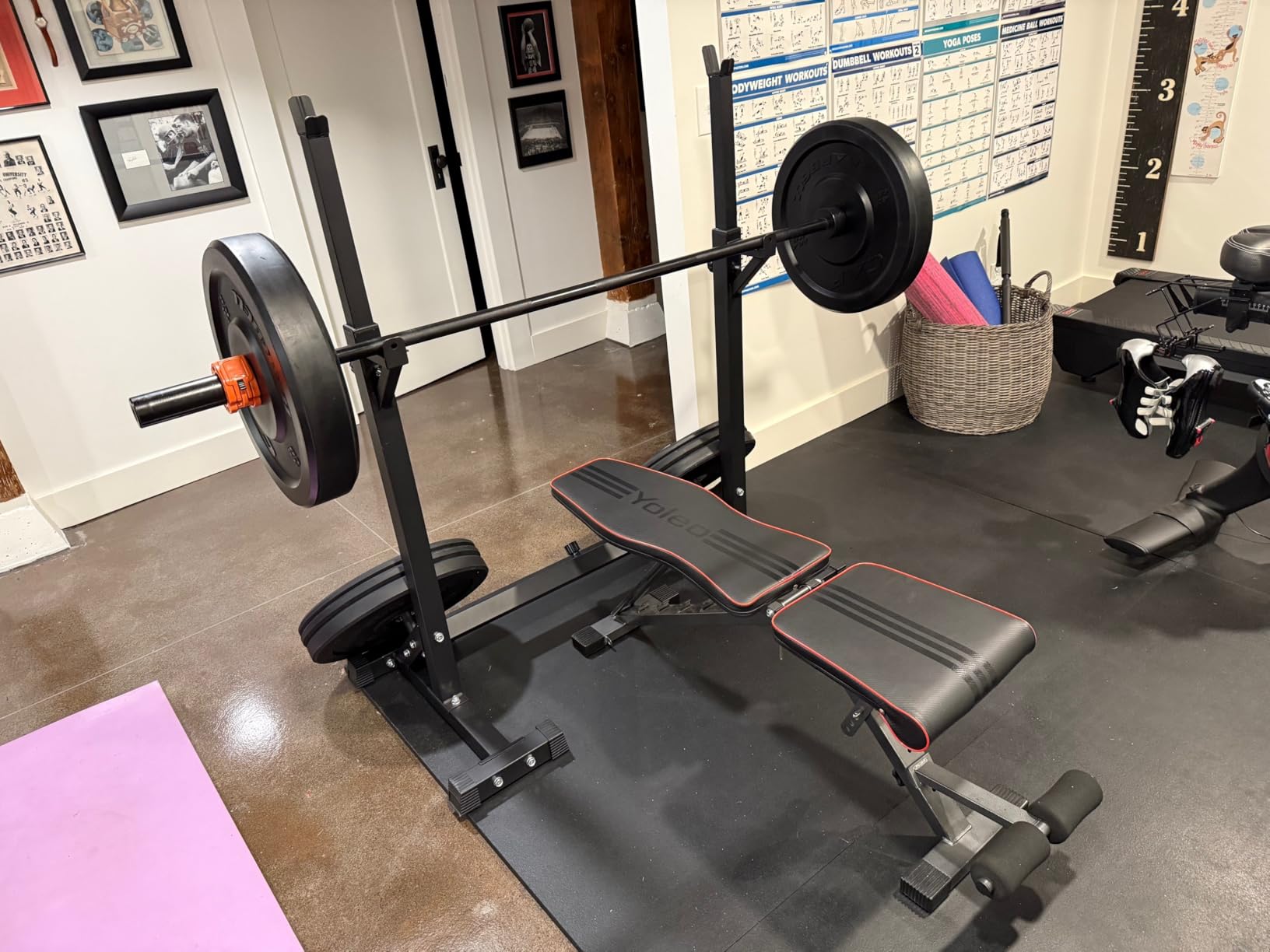 CANPA Adjustable Squat Rack Stand Multi-Function Barbell Rack Weight Lifting, 600Lbs Capacity customer photo 1