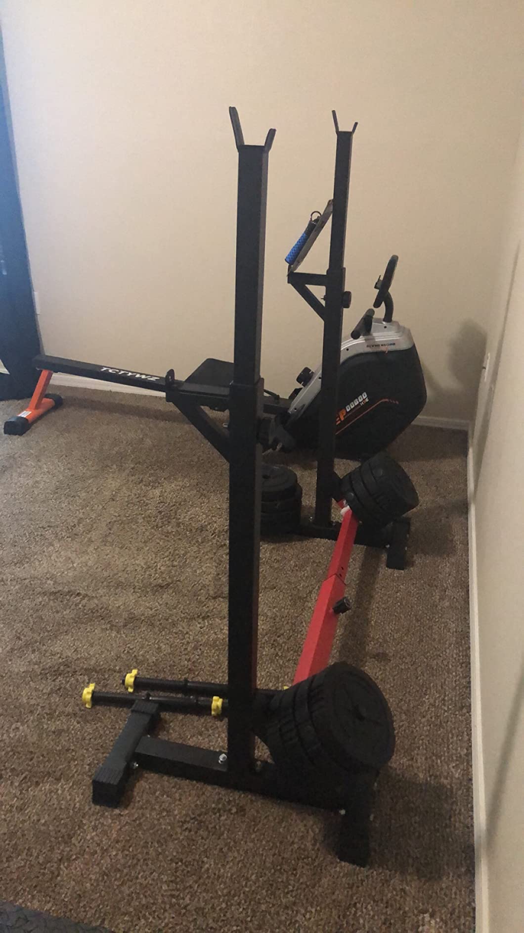 CANPA Adjustable Squat Rack Stand Multi-Function Barbell Rack Weight Lifting, 600Lbs Capacity customer photo 2