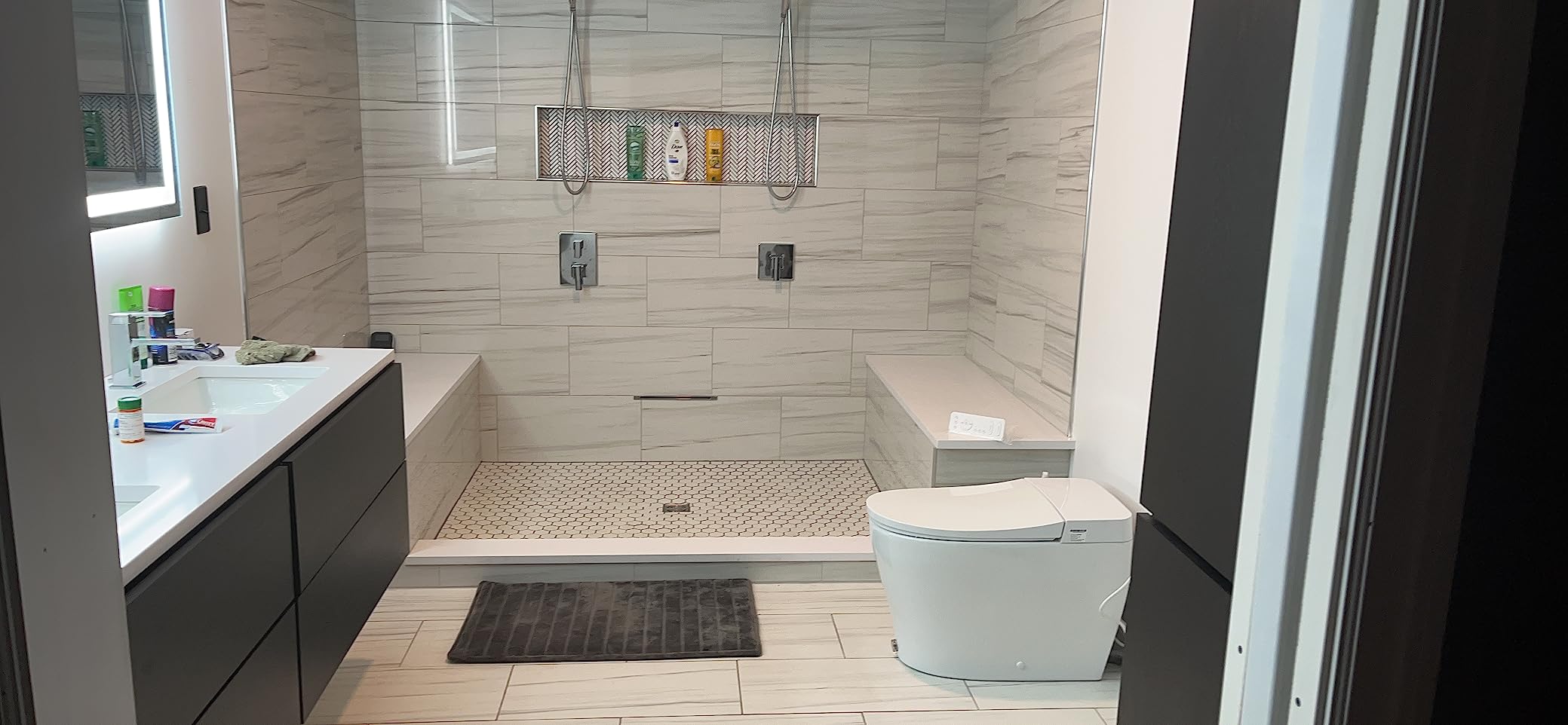 HOROW Luxury Smart Toilet, Upgraded Bidet Toilet with Pump for Low Water Pressure, Auto Open/close Lid, Instant Warm Water Bidet, Heated Seat, Automatic Flush, Elongated Toilet with Tank customer photo 2