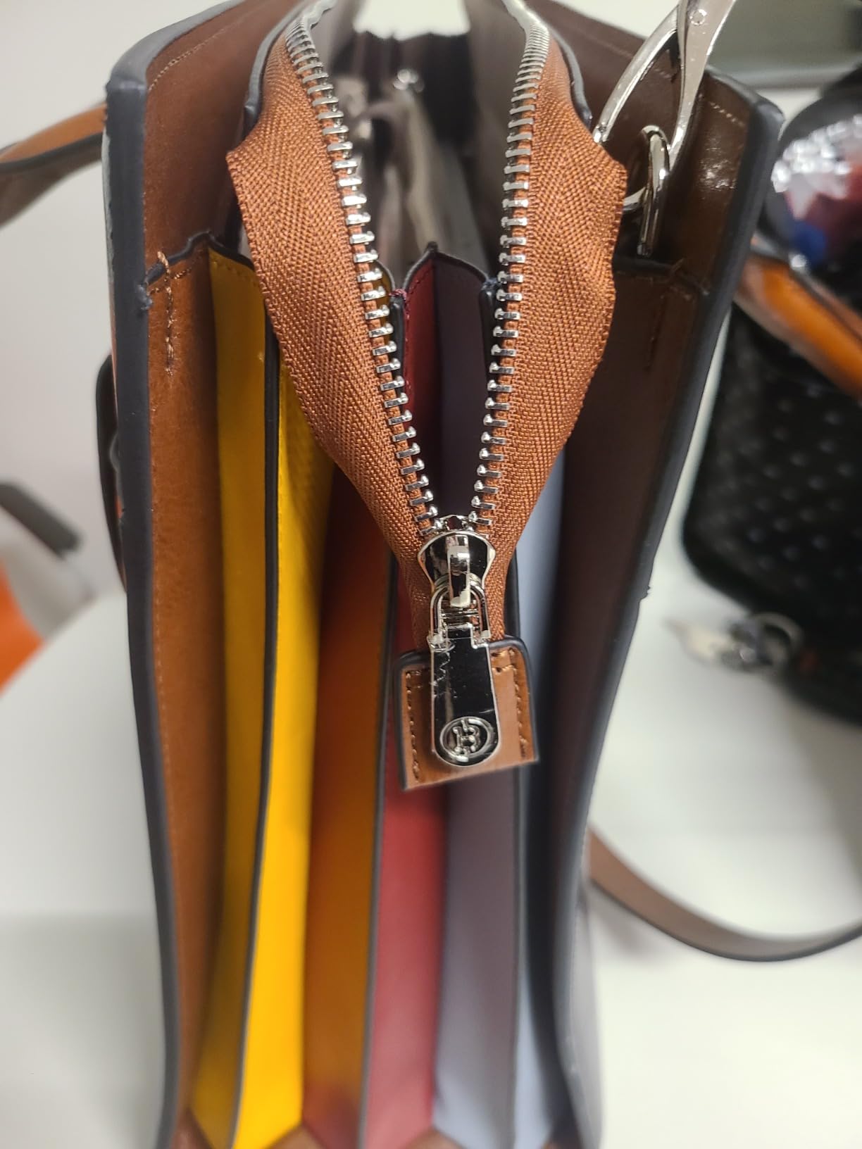 BOSTANTEN Briefcase for Women Laptop Tote 15.6 Inch Genuine Leather Handbag Work Bag Beige customer photo 1