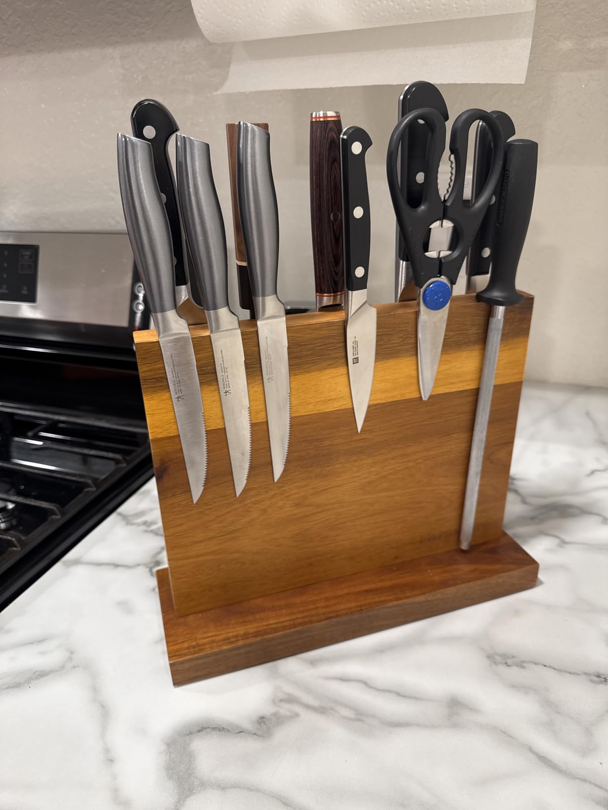 Magnetic Knife Block - Magnetic Knife Holder - Cutlery Display Stand and Storage Rack customer photo 1