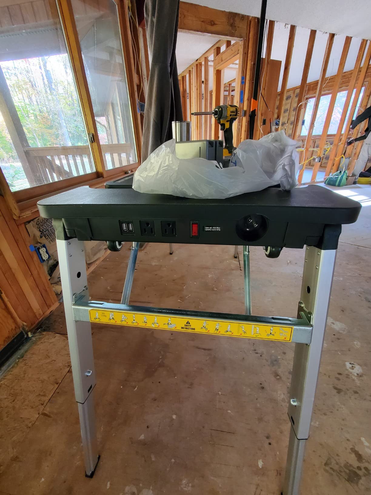 TLGREEN Multifunctional Folding Work Table, 7 in 1 Work Benches for Garage, as Portable Workbench, Sawhorse, Scaffold, Platform, Car Creeper, Dolly and Hand Truck, with 4 Wheels customer photo 2