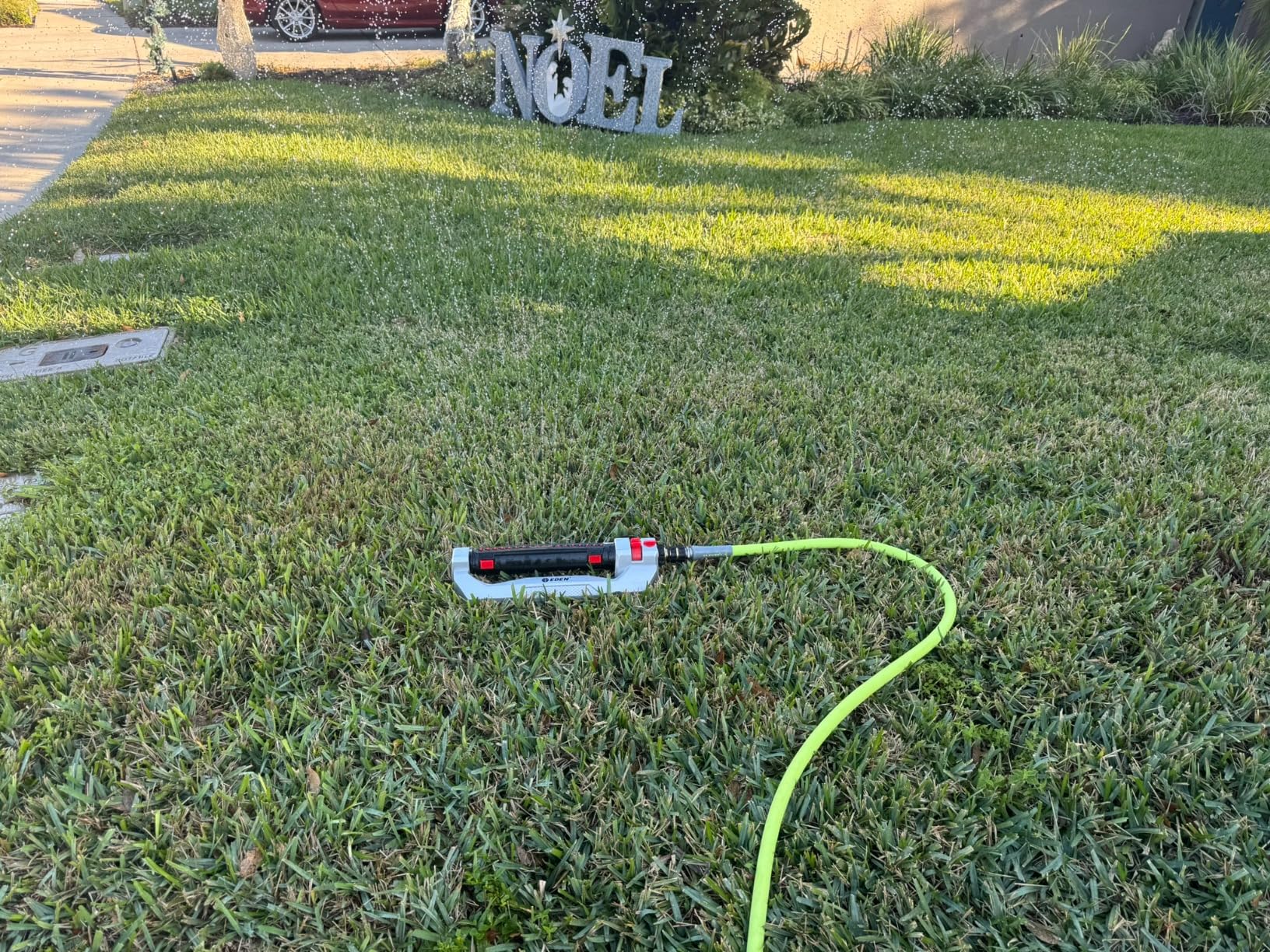 Eden 96216 Heavy Duty Turbo Oscillating Sprinkler, Covers Up to 4,900 sq. ft., 20 Precision Nozzles, Aluminum Base, Flow and Width Control, Adjustable Range, Quick Connects, Filters customer photo 2