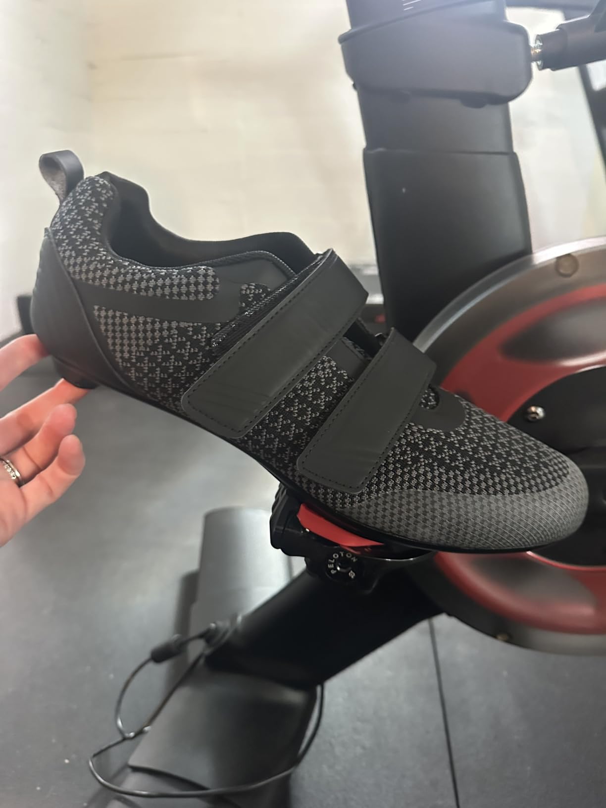 Unisex Road Bike Cycling Shoes Compatible with Peloton Shimano SPD Bike Riding Shoes for Men Women, 3 Straps, Pre-Installed Delta Cleats for Indoor Outdoor Cycling Biking customer photo 1