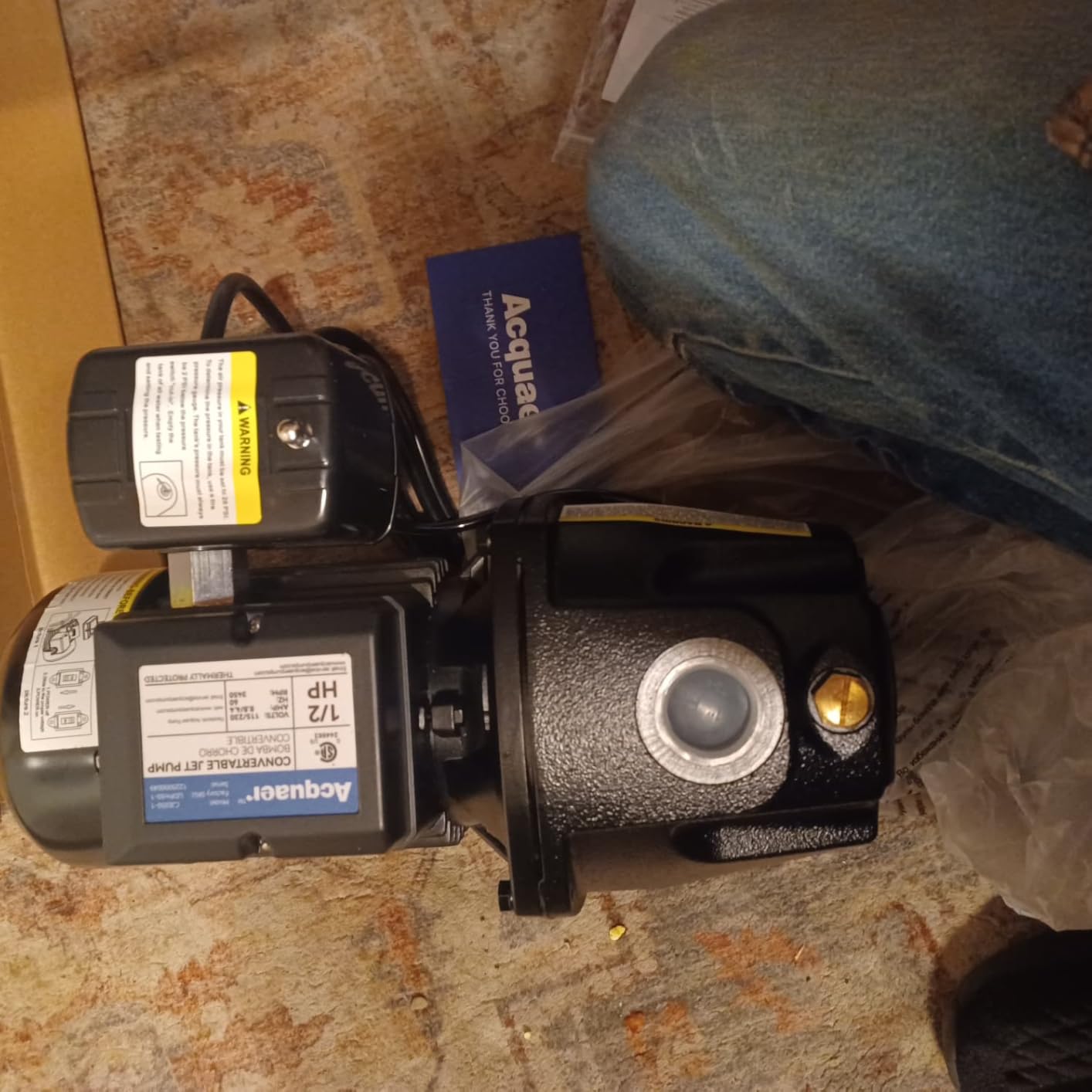 Acquaer Shallow/Deep Well Convertible Jet Pump with Ejector Kit, Well Depth Up to 25ft or 90ft, 115V/230V customer photo 1