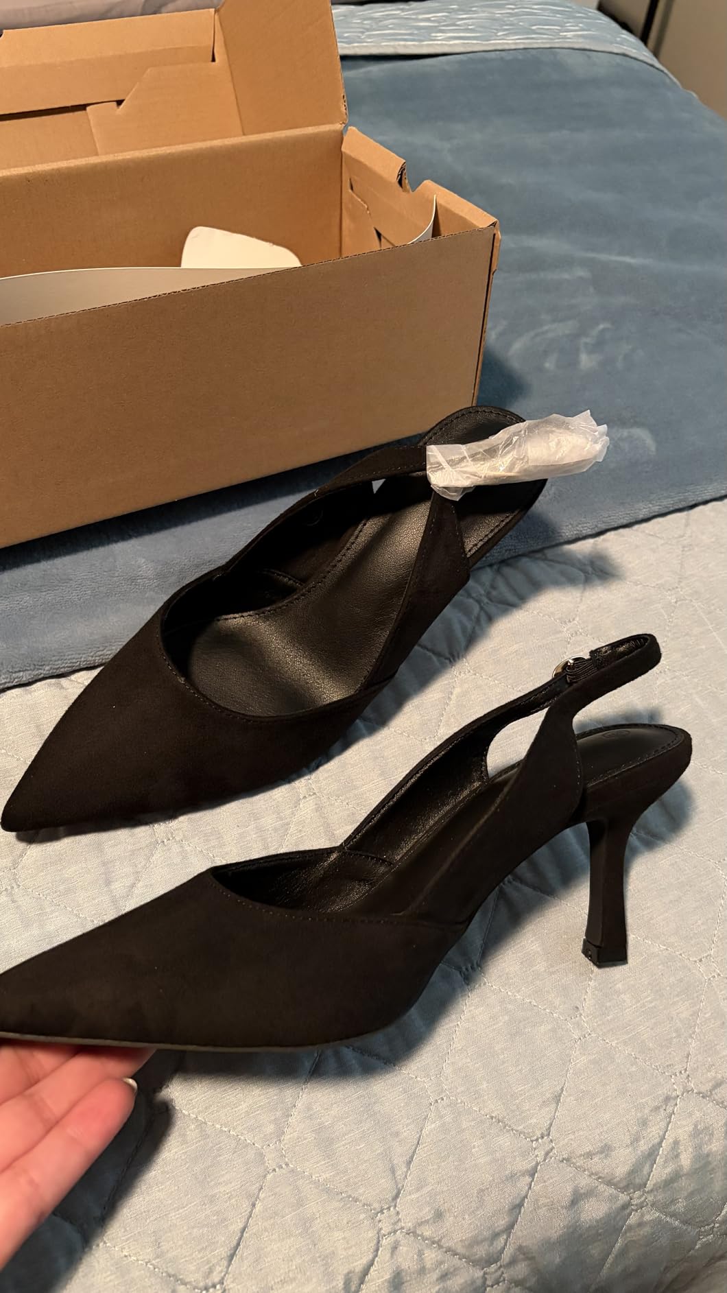 Rilista Women's Slingback Kitten Heels Closed Pointed Toe Backless Wedding Party Dress Pumps Shoes customer photo 2