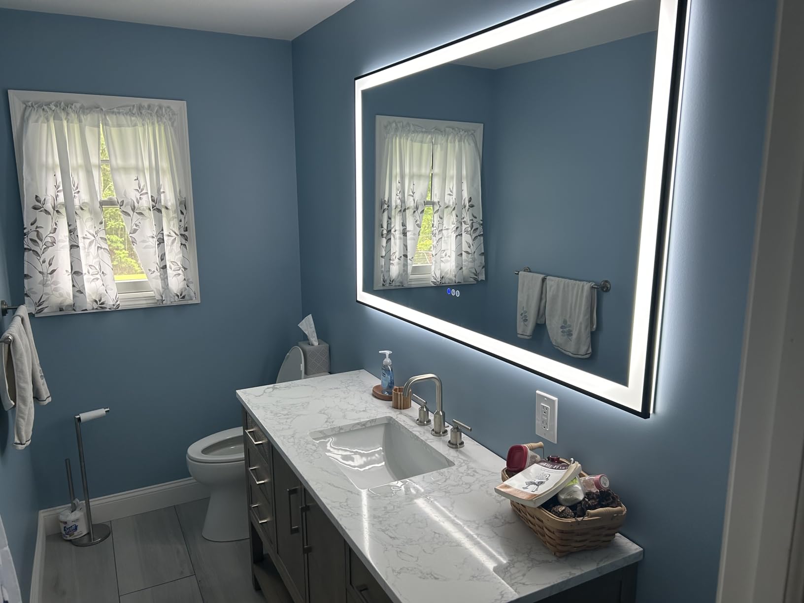 60x36 Inch LED Bathroom Mirror with Lights Front and Backlit Lighted Vanity Mirror for Bathroom Wall with 3 Colors Dimmable Anti-Fog Memory Shatter-Proof IP54 Waterproof Horizontal/Vertical customer photo 1