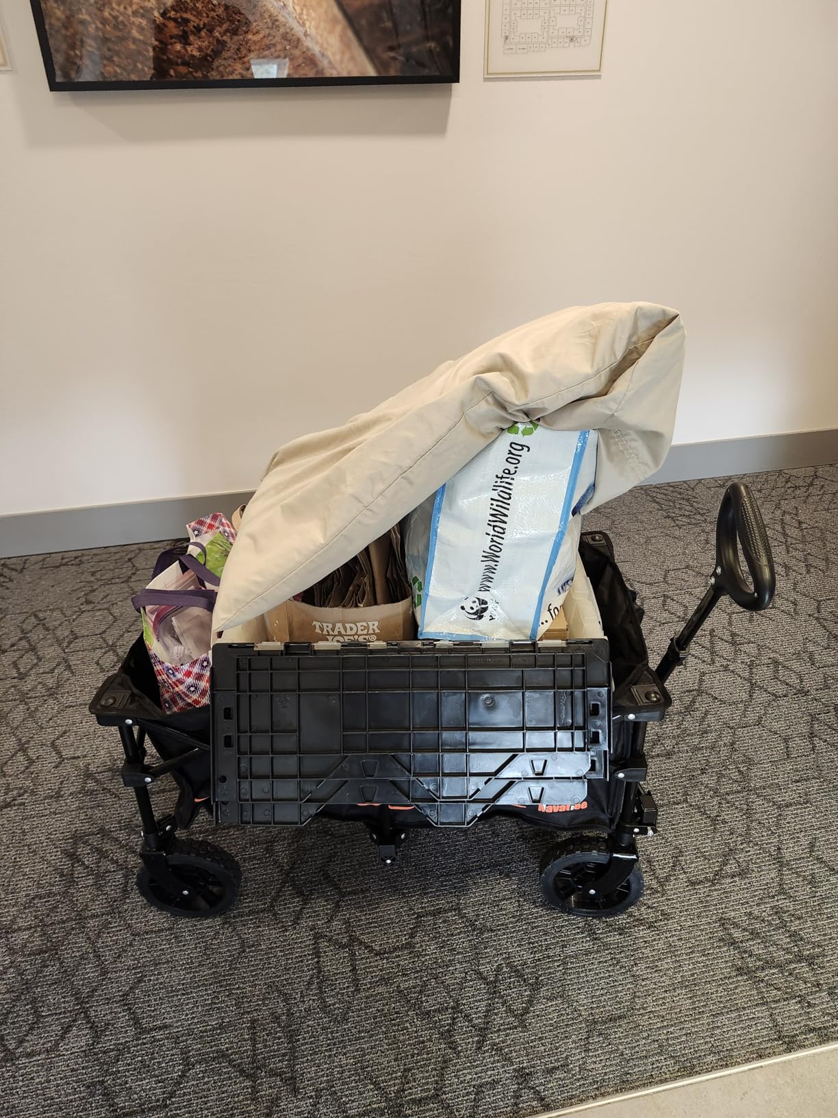 Navatiee 165L Collapsible Folding Wagon, Large Foldable Wagon with Silent All-Terrain Wheels customer photo 1