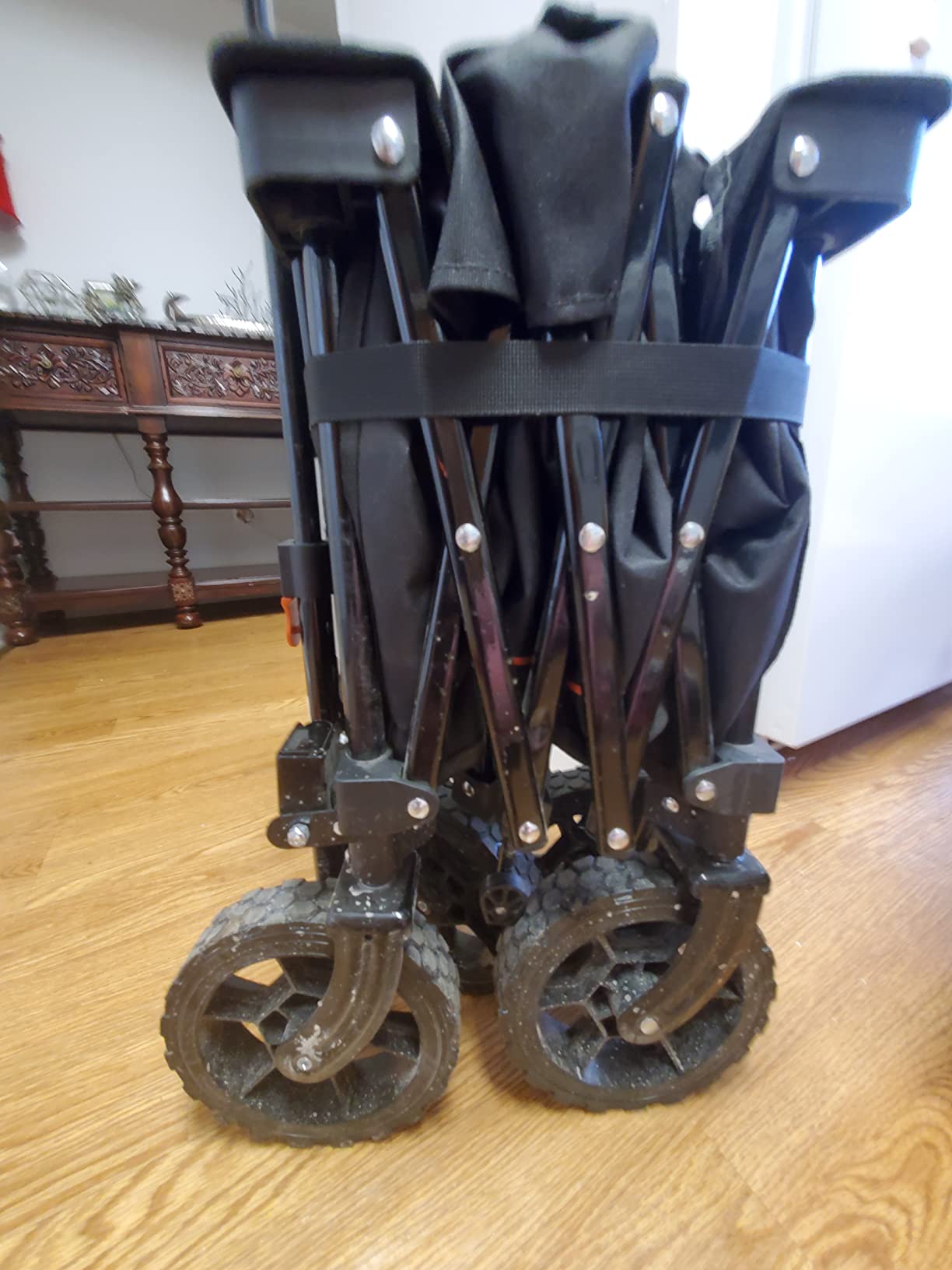 Navatiee 165L Collapsible Folding Wagon, Large Foldable Wagon with Silent All-Terrain Wheels customer photo 2