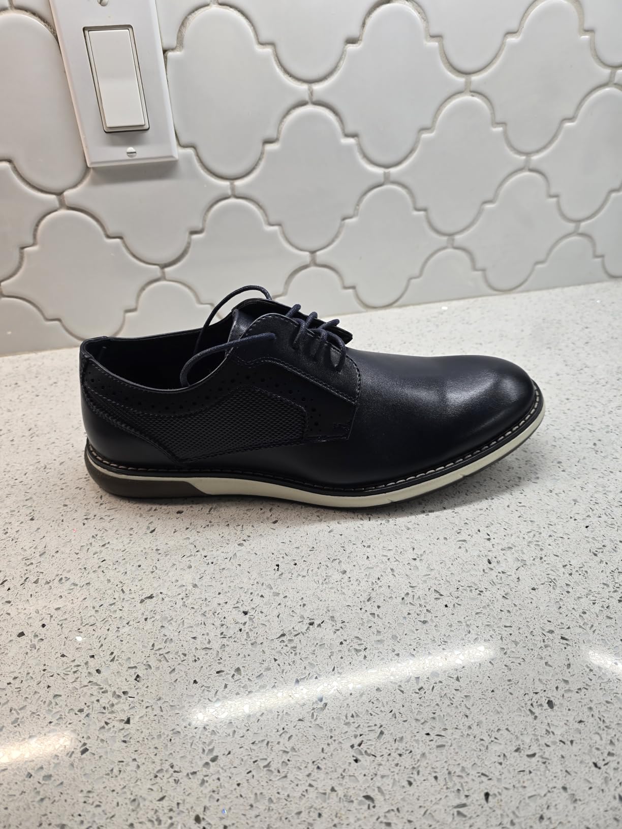 Cusolemore Men's Casual Dress Sneaker Shoes, Business Formal Derby Plain Toe Oxfords customer photo 2