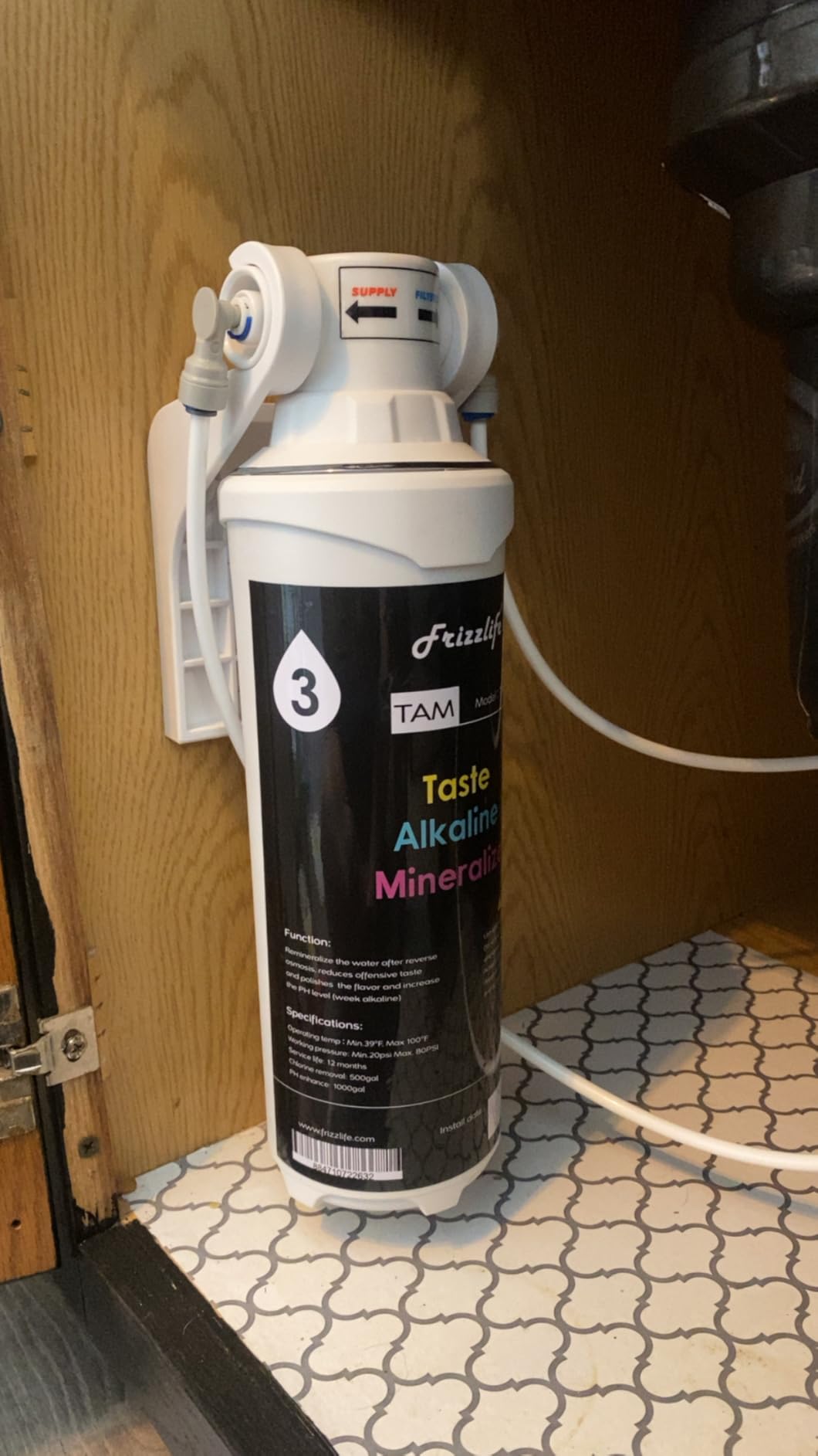 Frizzlife 800GPD Reverse Osmosis Water Filter, NSF/ASNI 58&53&42&372 Standard, Alkaline Mineral pH+ Tankless Reverse Osmosis System, 9-Stage Under Sink Filtration RO, 2:1 Pure to Drain, PD800-TAM4 customer photo 2