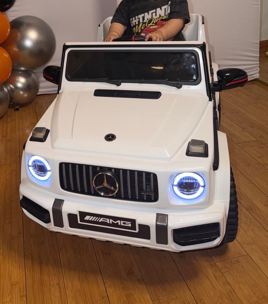 ANPABO Licensed Mercedes-Benz G63 Car for Kids, 12V Ride on Car w/Parent Remote Control, LED Headlights, Music Player/Bluetooth & Horn, Soft Start, Low Battery Prompt, Kids Electric Car, Black customer photo 1