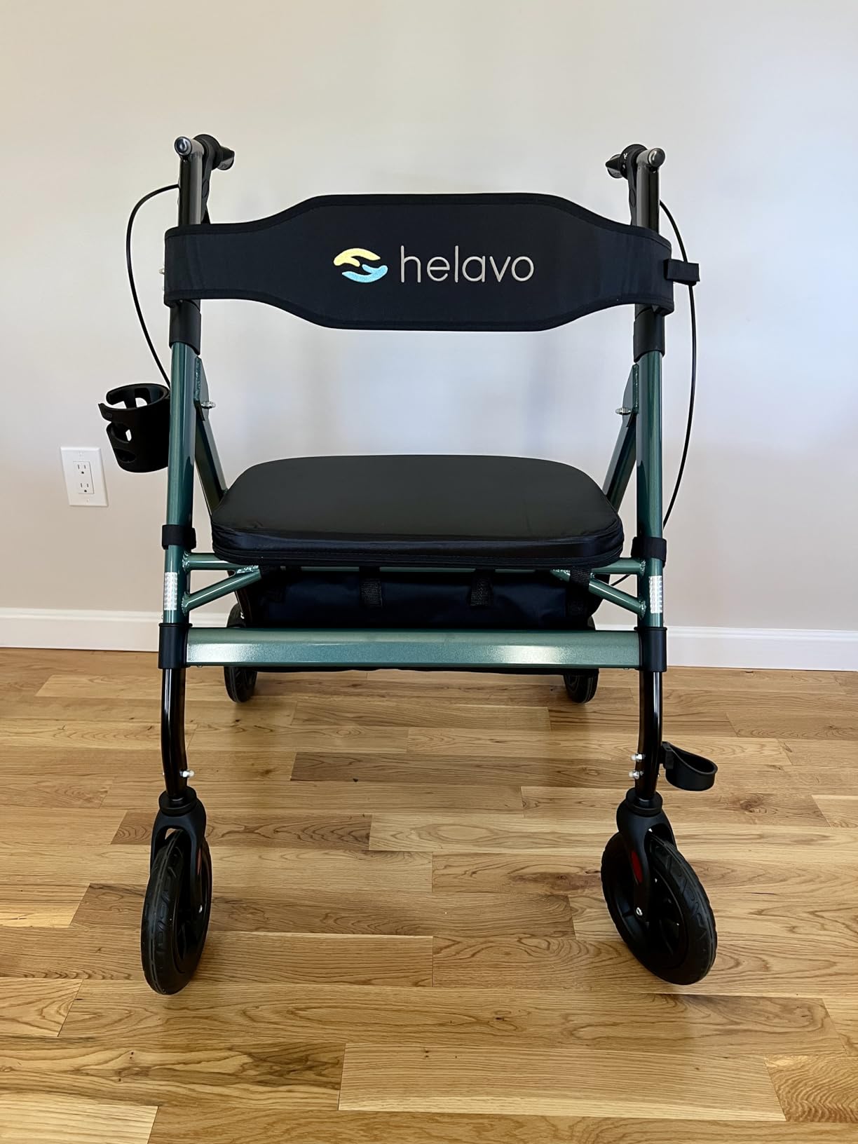 Helavo Bariatric Walker with Large, Height-Adjustable Seat, 550 lbs Weight Capacity, All Terrain 8-inch Wheels, 28-inch Wide - Extra Wide Heavy Duty Rollator for Seniors customer photo 2
