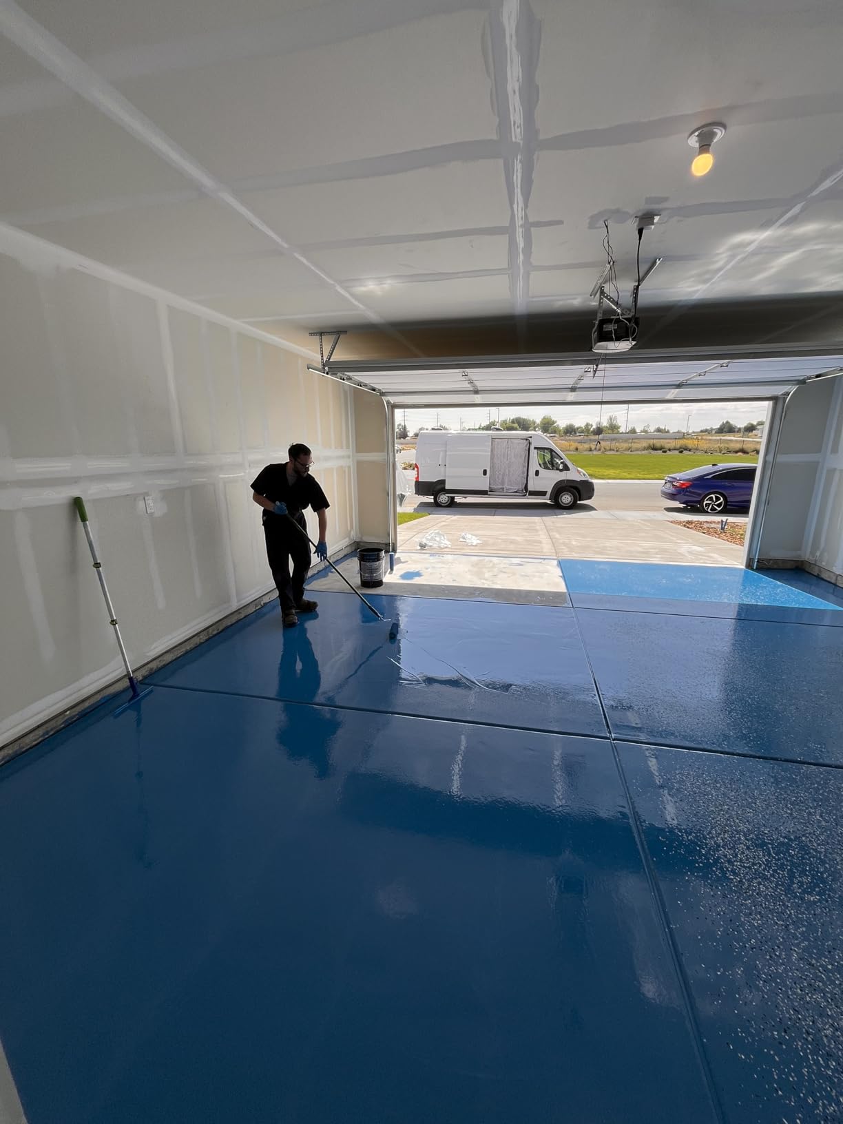ArmorPoxy Garage Epoxy Floor Kit - 100% Solids - 2 Part Industrial-Grade Coating w/UltraGlaze Topcoat | DIY Slip & Hot Tire Resistant | 300 Sq Ft - Designer Gray - 17 pc kit customer photo 1