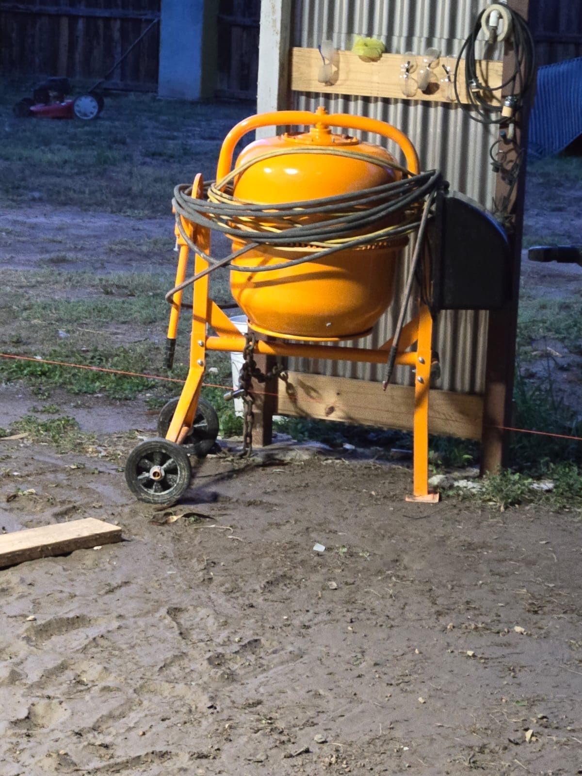 Generic Portable 4.2 Cu Ft Concrete Cement Mixer, 1/2 Hp Electric Mixer Machine with Wheel & 120L Freestanding Barrow Machine, Mixing Tools for Stucco Mortar (Yellow) customer photo 1