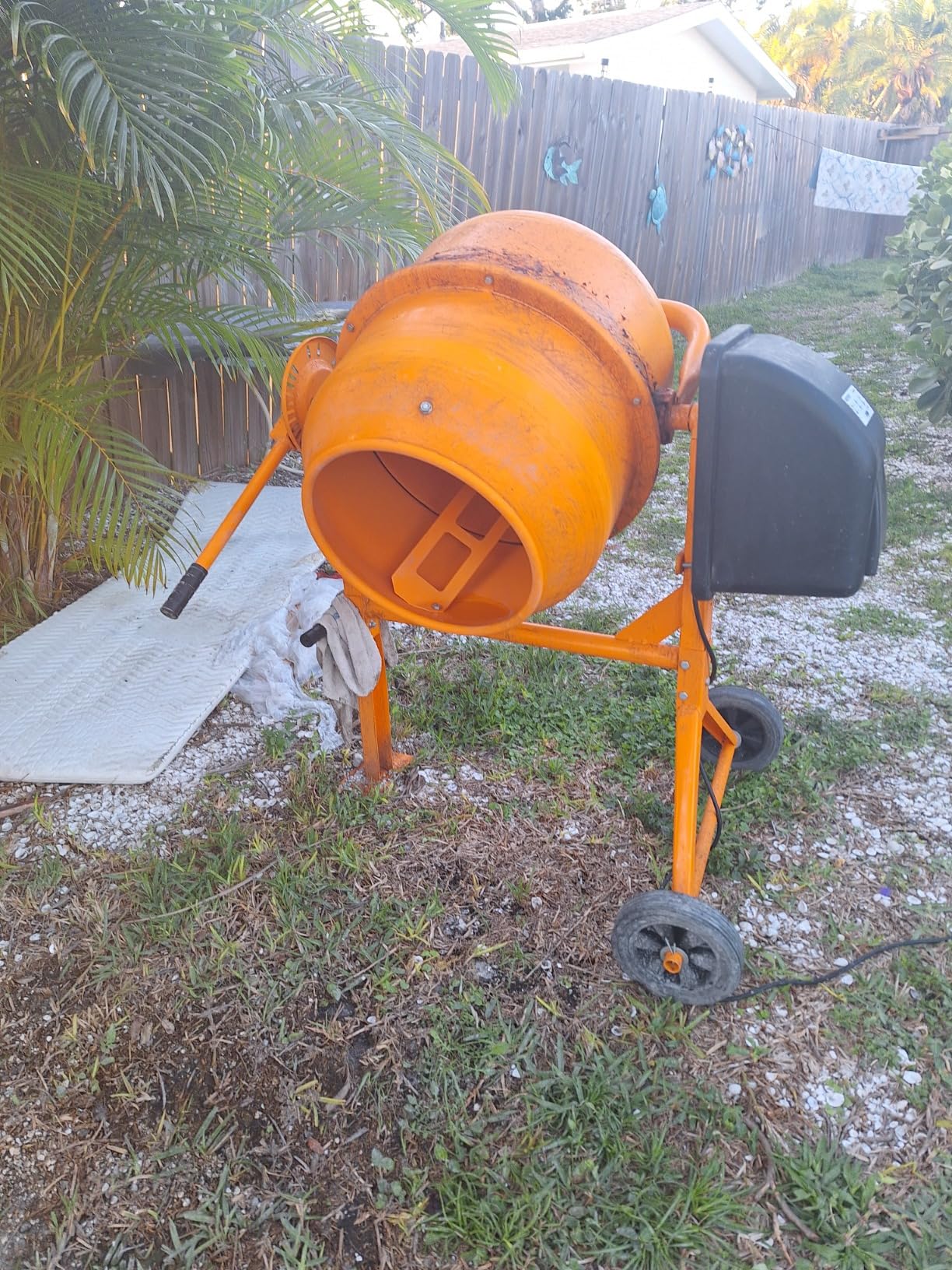 Generic Portable 4.2 Cu Ft Concrete Cement Mixer, 1/2 Hp Electric Mixer Machine with Wheel & 120L Freestanding Barrow Machine, Mixing Tools for Stucco Mortar (Yellow) customer photo 2