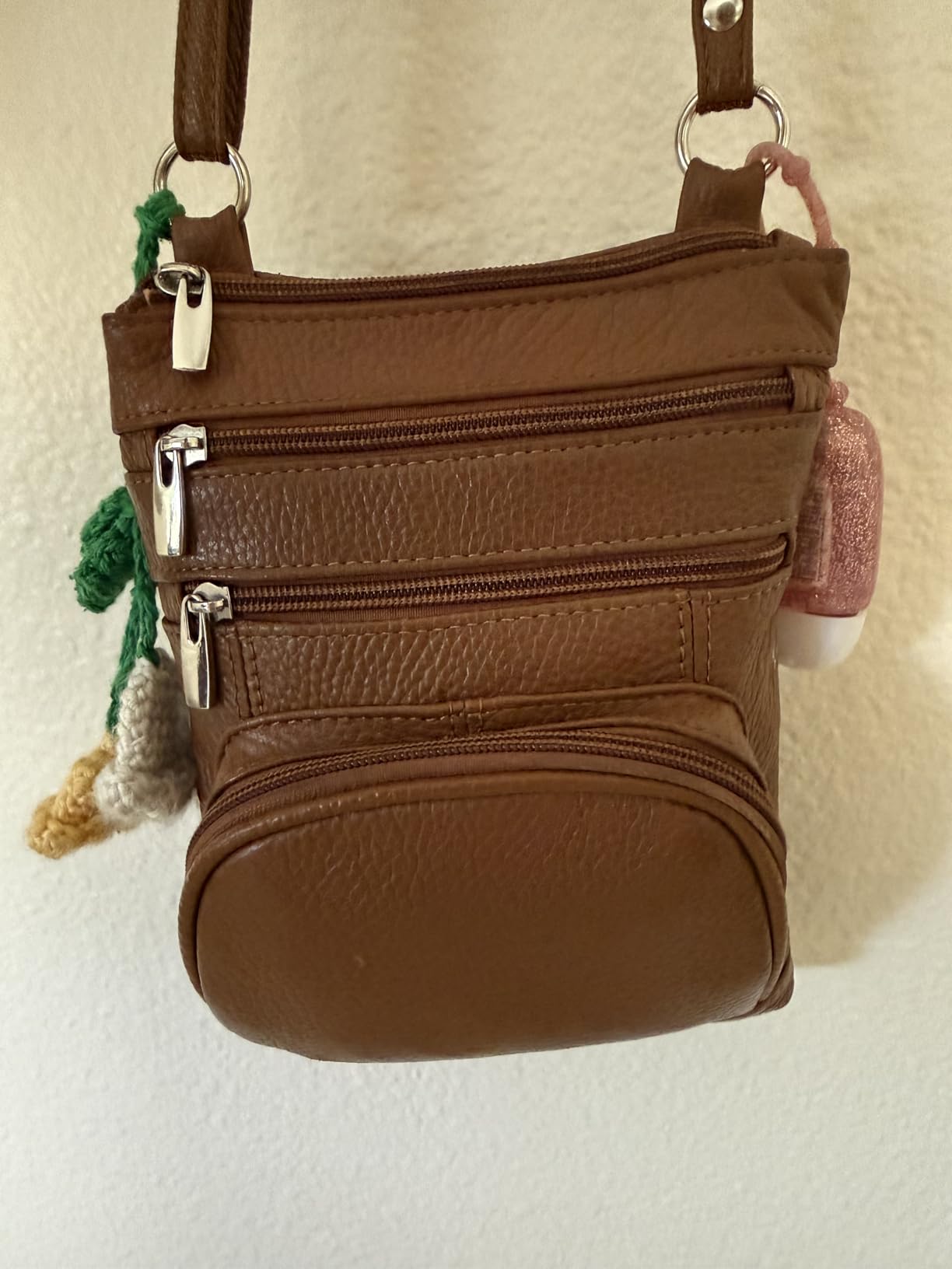 Crossbody Bag for Women, Genuine Leather Multi-Pocket Purse with Adjustable Strap, RFID Protection, Built-In Wallet customer photo 1