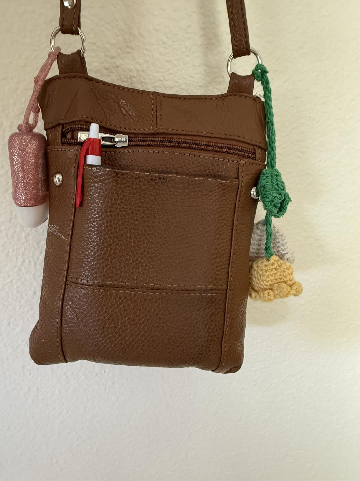 Crossbody Bag for Women, Genuine Leather Multi-Pocket Purse with Adjustable Strap, RFID Protection, Built-In Wallet customer photo 2