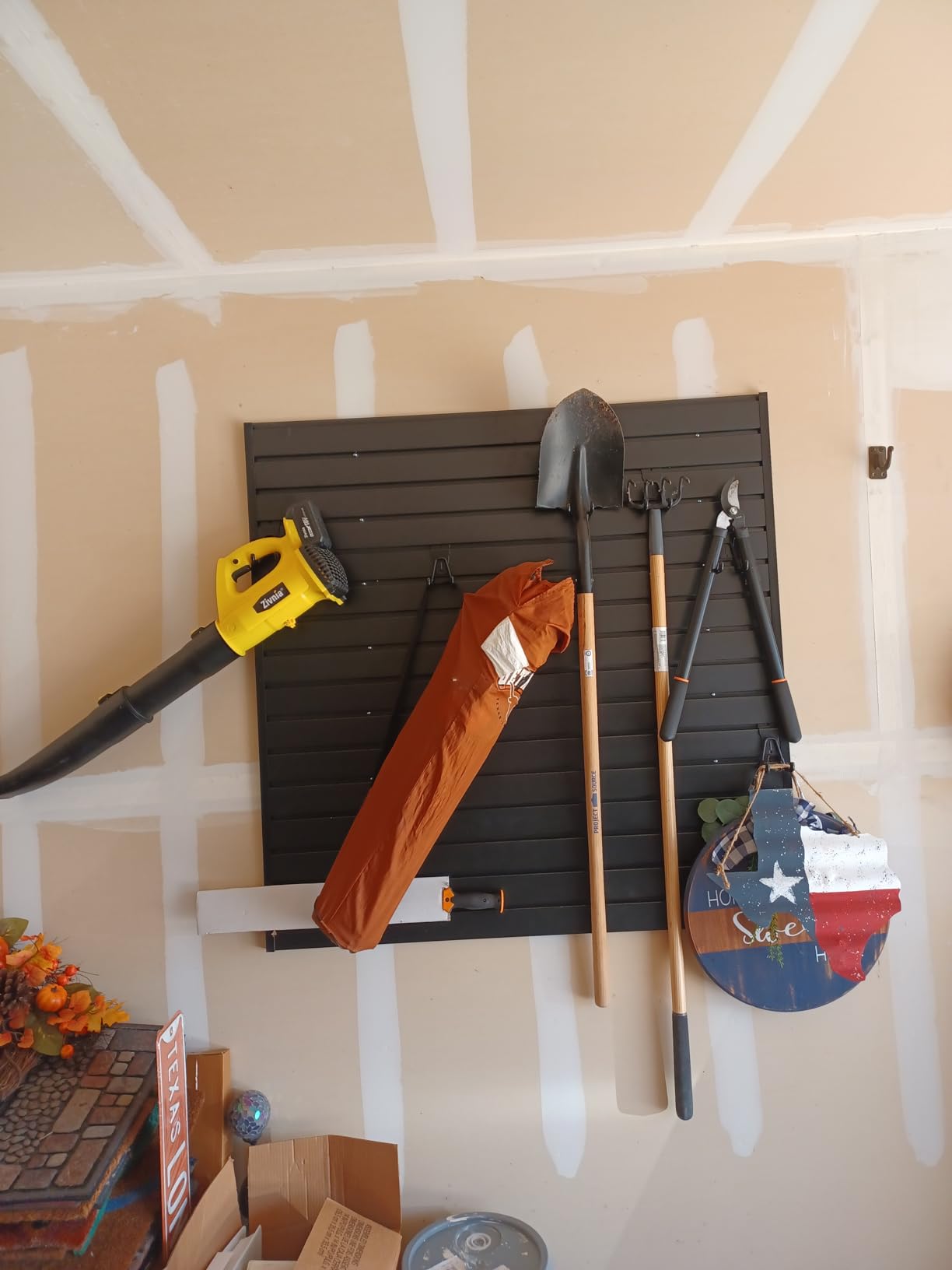 Heavy Duty 8x4 PVC Garage Slatwall Storage System (with Endcaps & Screws) - Modular Slat Wall Paneling for Garage Wall Organizer - Interlocking Slatwall Panels for Home & Commercial Use (Black) customer photo 2