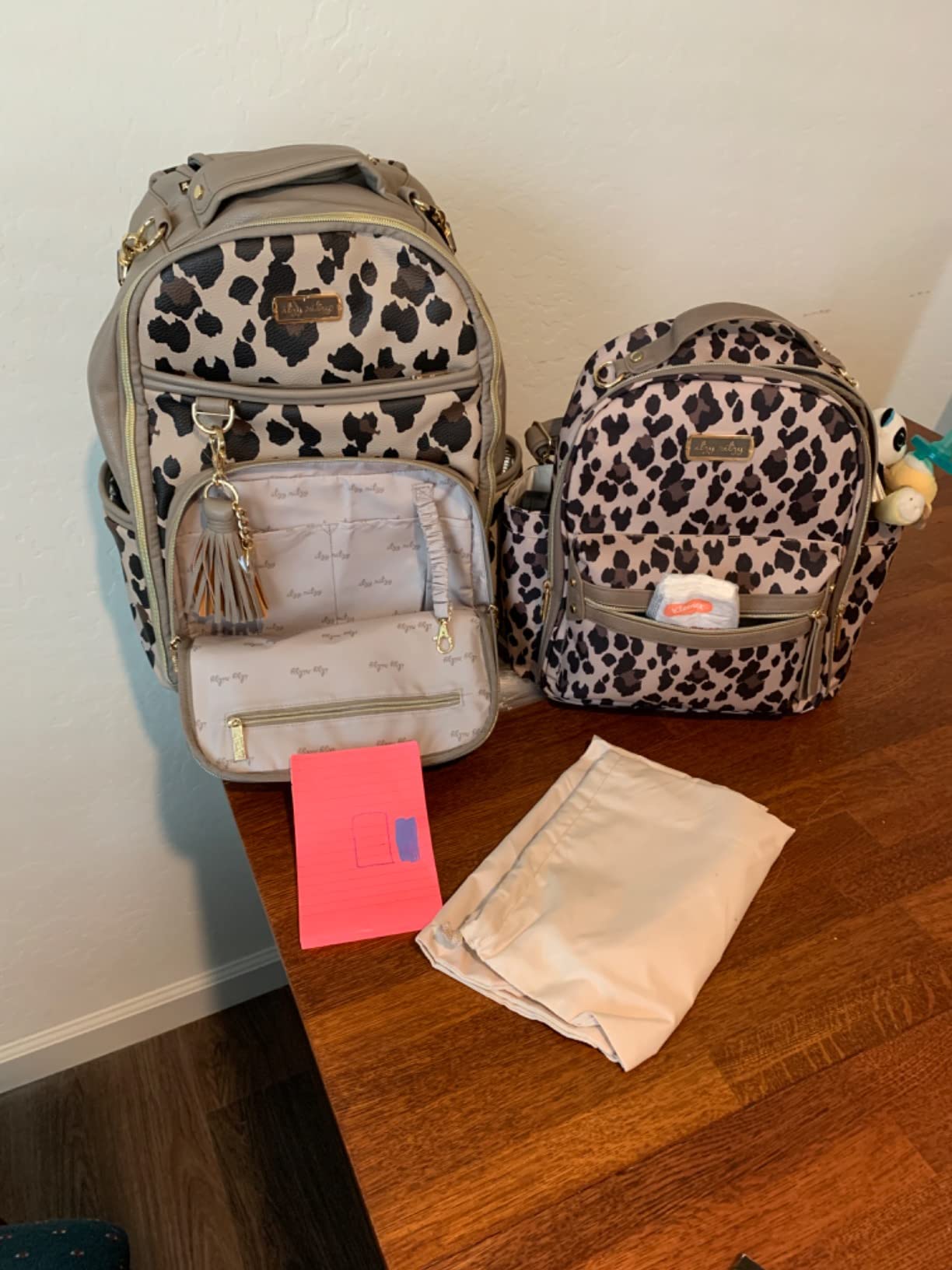 Itzy Ritzy Diaper Bag Backpack - Large Capacity Boss Plus Baby Backpack Diaper Bag Featuring 19 Pockets, Changing Pad, Stroller Clips, and Comfortable Straps (Vanilla Latte) customer photo 2