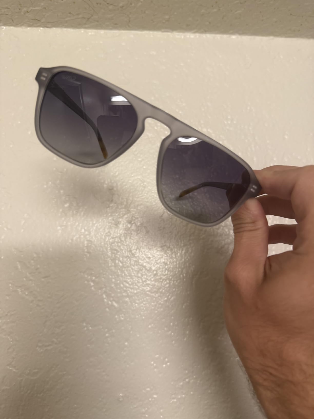 WearMe Pro Polarized Modern Aviator One-Bridge Square Mens Sunglasses customer photo 2