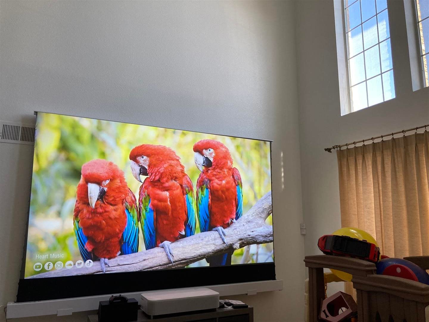 Epson LS800 Ultra Short Throw 3-Chip 3LCD Smart Streaming Laser Projector, 4,000 Lumens of Color and White Brightness, 4K PRO UHD, HDR, Android TV, 2.1ch Yamaha Built-in Speakers - White customer photo 1