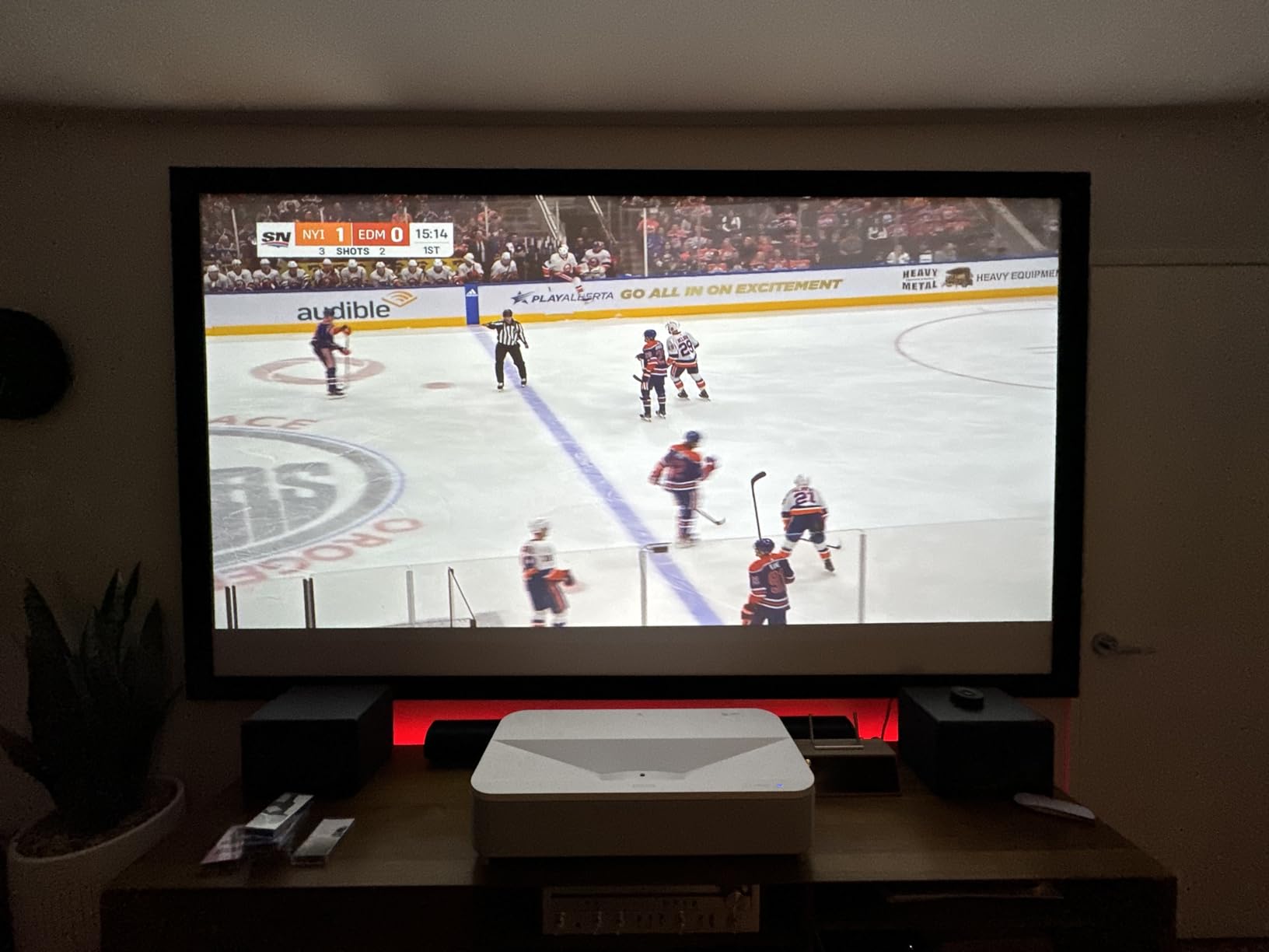 Epson LS800 Ultra Short Throw 3-Chip 3LCD Smart Streaming Laser Projector, 4,000 Lumens of Color and White Brightness, 4K PRO UHD, HDR, Android TV, 2.1ch Yamaha Built-in Speakers - White customer photo 2