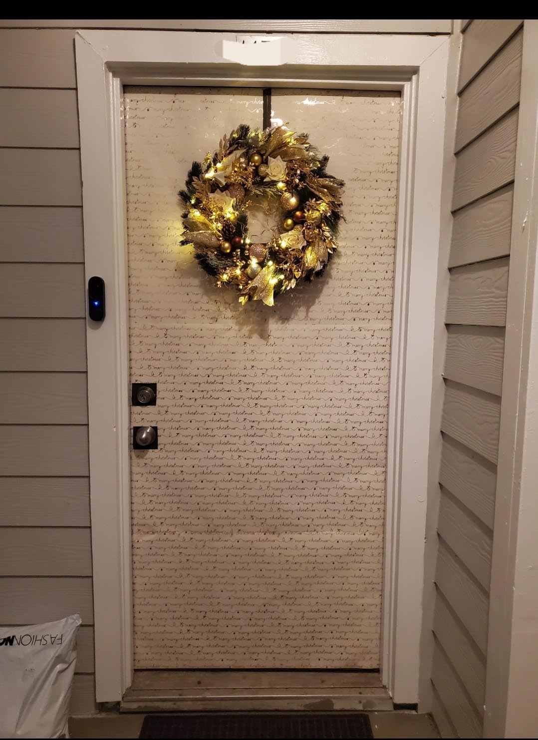 Christmas Wreaths for Front Door with Lights Pre-Lit 24 Inch Champagne Gold Door Wreath with Ball Ornaments, Rose Battery Operated Holiday Thanksgiving Christmas Wreath Decor customer photo 1