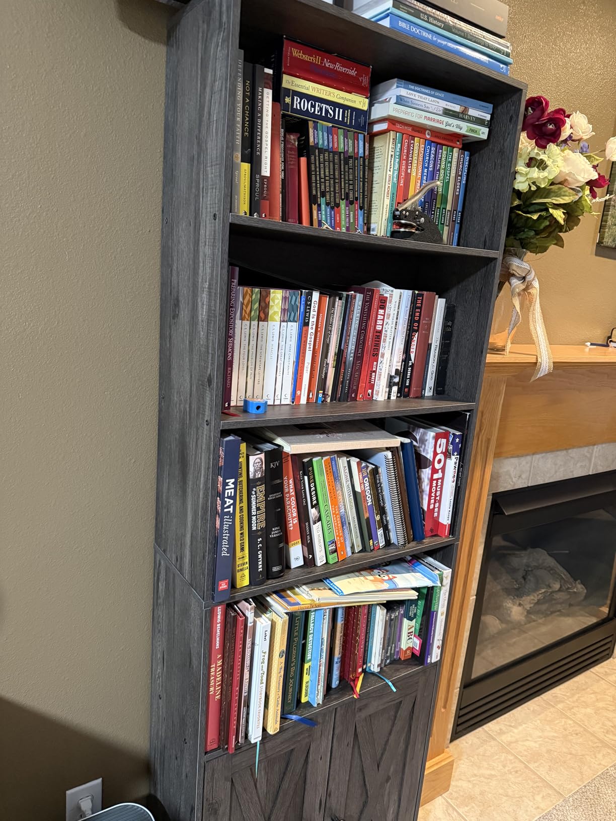 IRONCK Industrial Bookshelves and Bookcases with Doors Floor Standing 6 Shelf Display Storage Shelves 70 in Tall Bookcase for Home Office, Living Room customer photo 1