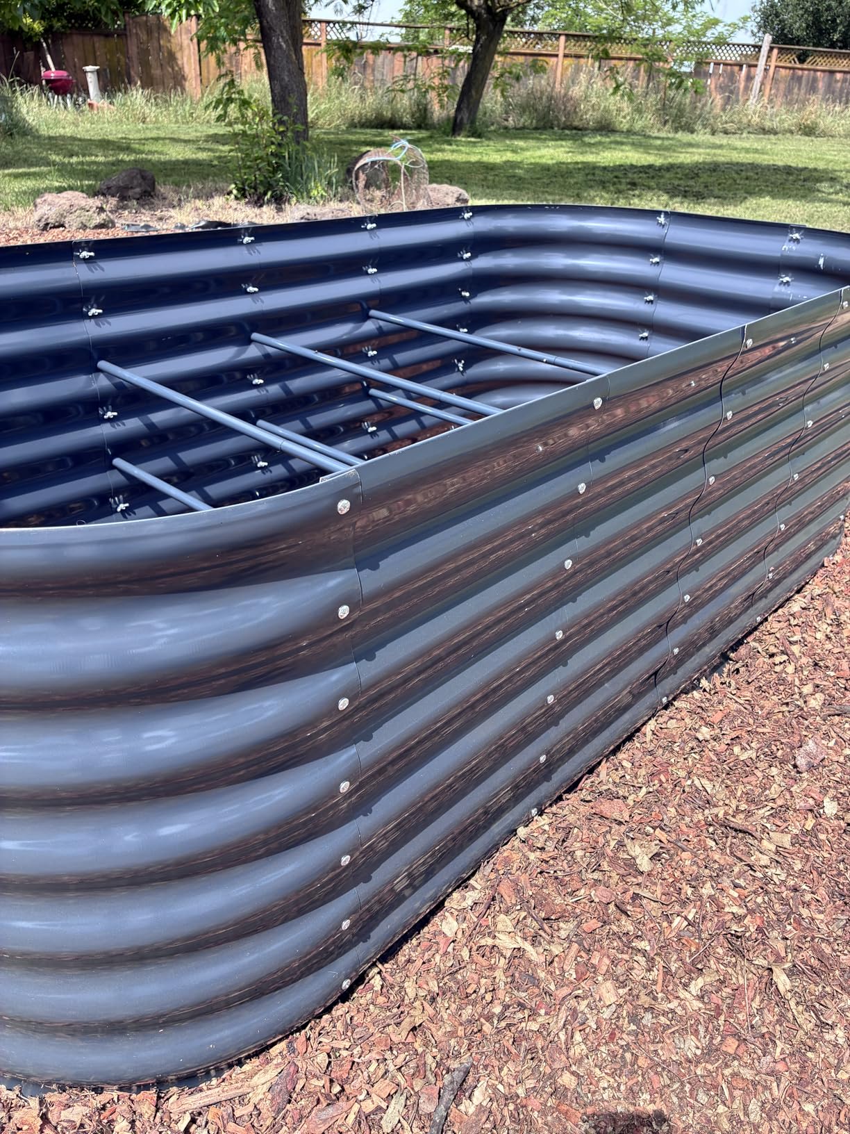 Quictent Galvanized Raised Garden Bed Kit, 8x4x2 ft Oval Metal Planter Box Tall for Vegetables Outdoor Backyard customer photo 1