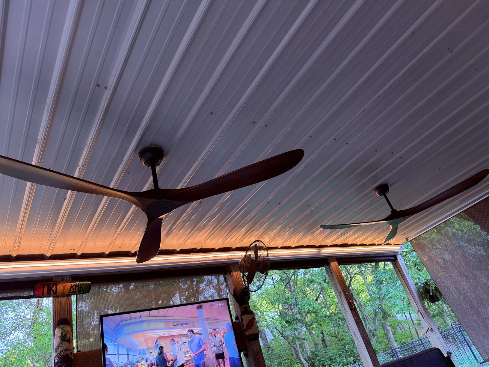 72 Inch Ceiling Fan No Light, Wood Outdoor Ceiling Fans for Patios Living Room Garage Gazebo Mid Century Modern Exterior Extra Large Waterproof Ceiling Fan Without Light with Downrod (Walnut) customer photo 2