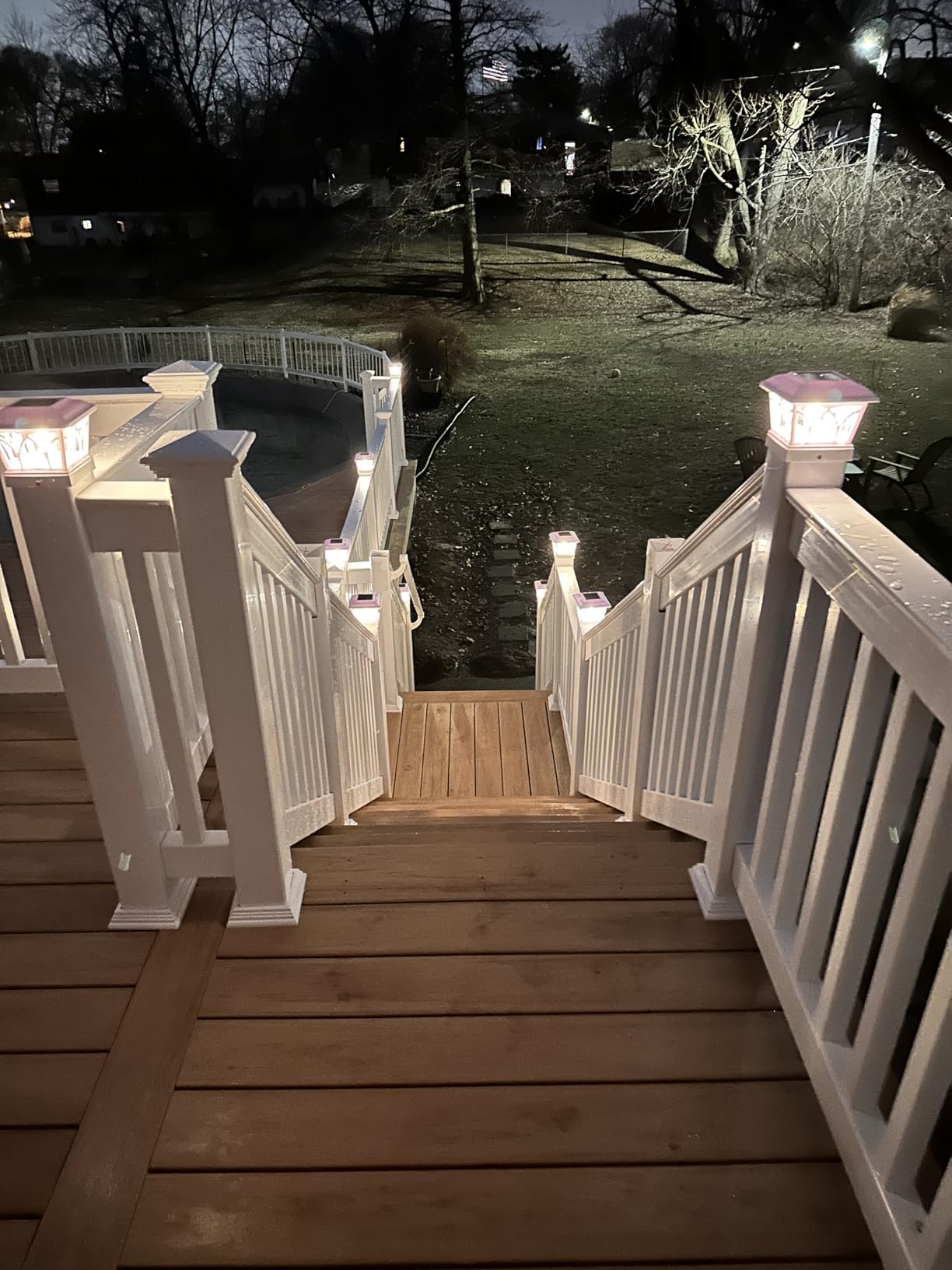 VOLISUN Solar Post Cap Lights Outdoor 4Pack, with Edison LED Bulbs, 2 Brightness Setting, Fence Post Lights Solar Powered for Garden Fence Deck Mailbox Yard Porch, Fits 4x4 6x6 Posts (Slate Black) customer photo 1