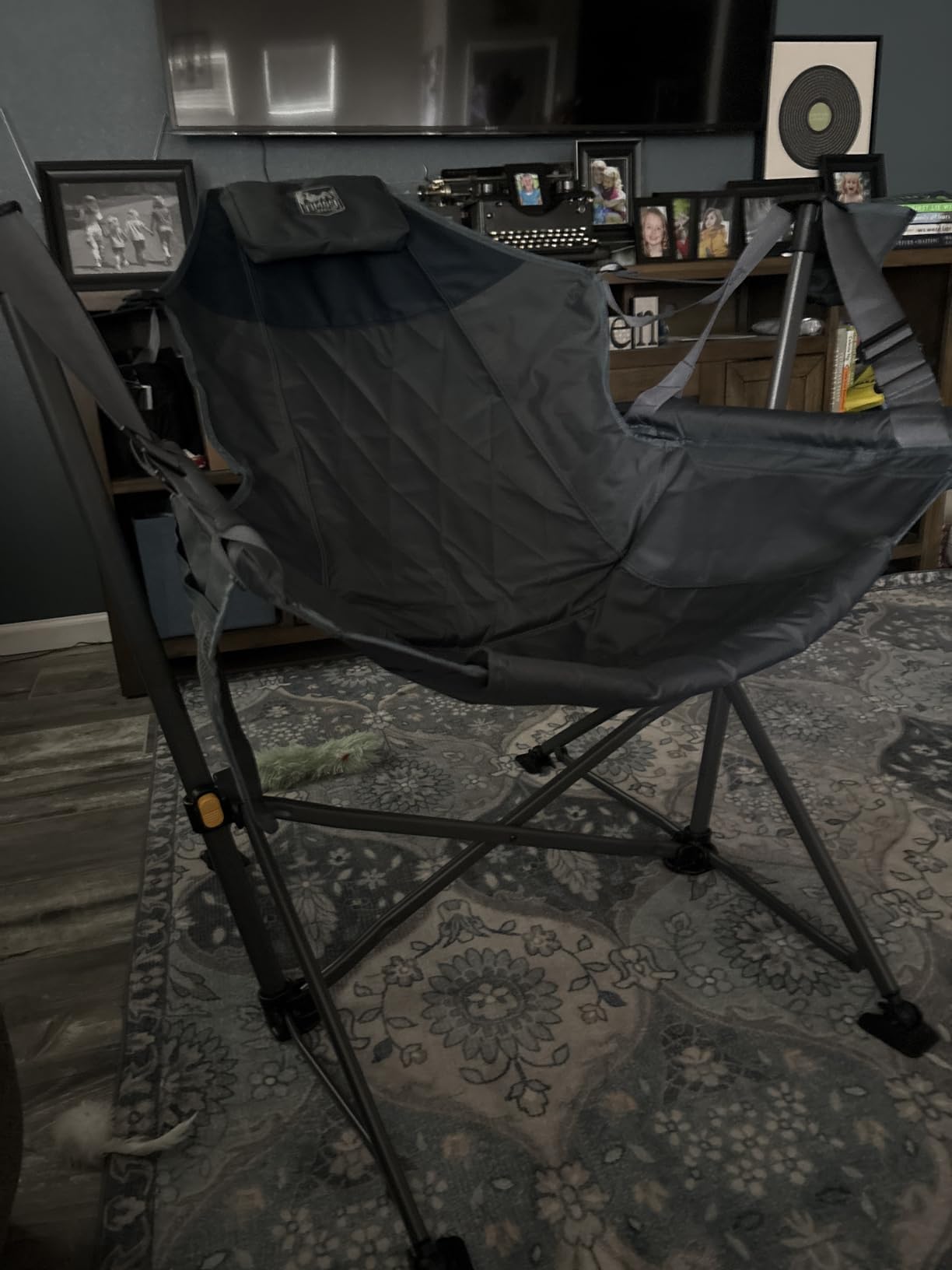 TIMBER RIDGE Hammock Camping Chair with Adjustable Backrest, Heavy Duty Folding Hammock Chair Supports 300lbs, Portable Hammock Chair for Camping, Travelling and Patio, Blue customer photo 2