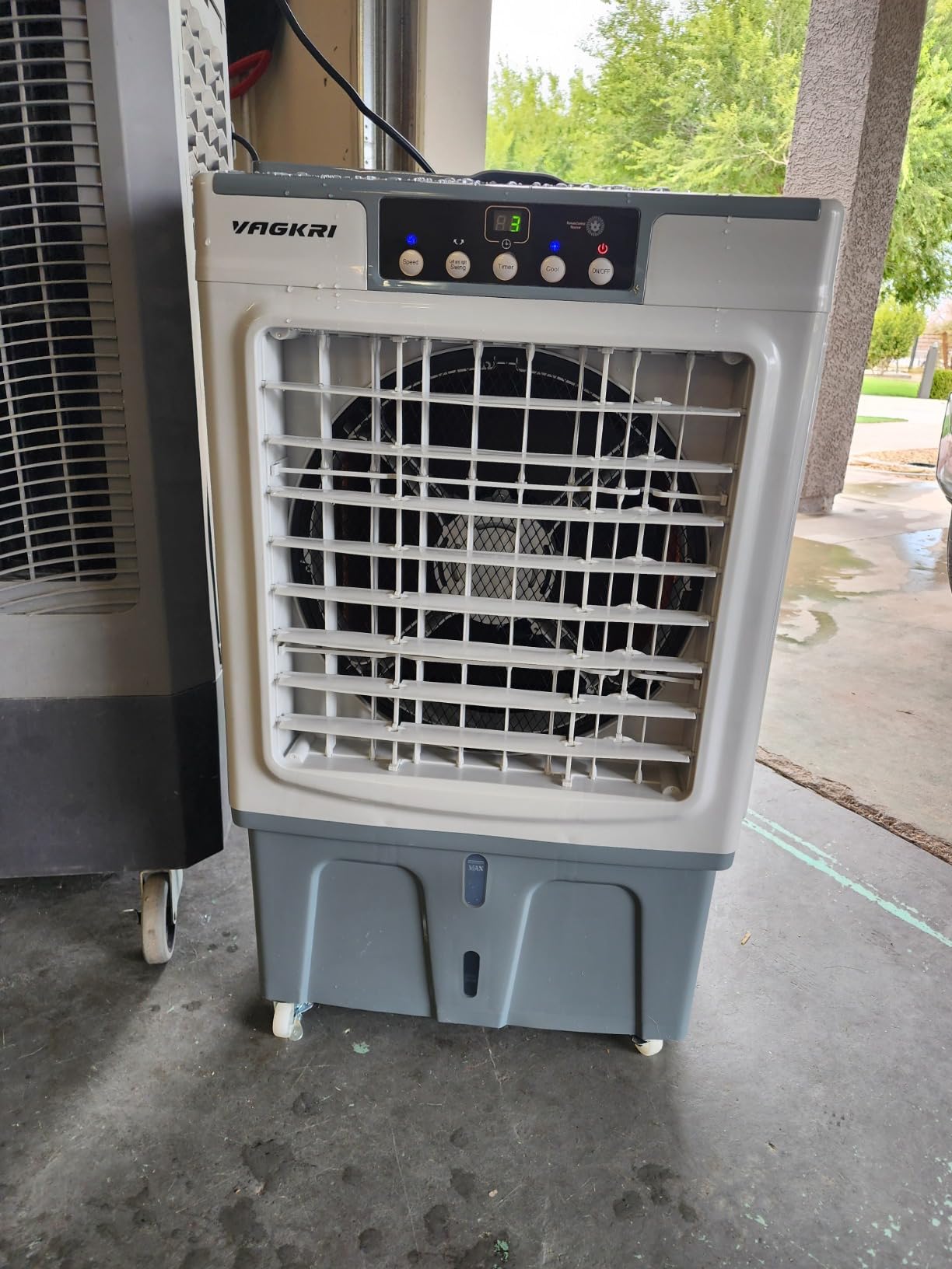 VAGKRI Swamp Cooler, 3100CFM Evaporative Air Cooler with 3 Modes and Wind Speeds, 120 Oscillation, 24H Timer, Portable Outdoor Air Conditioner with Auto Fill for Patio Garage Commercial Use, 12 Gallon customer photo 2