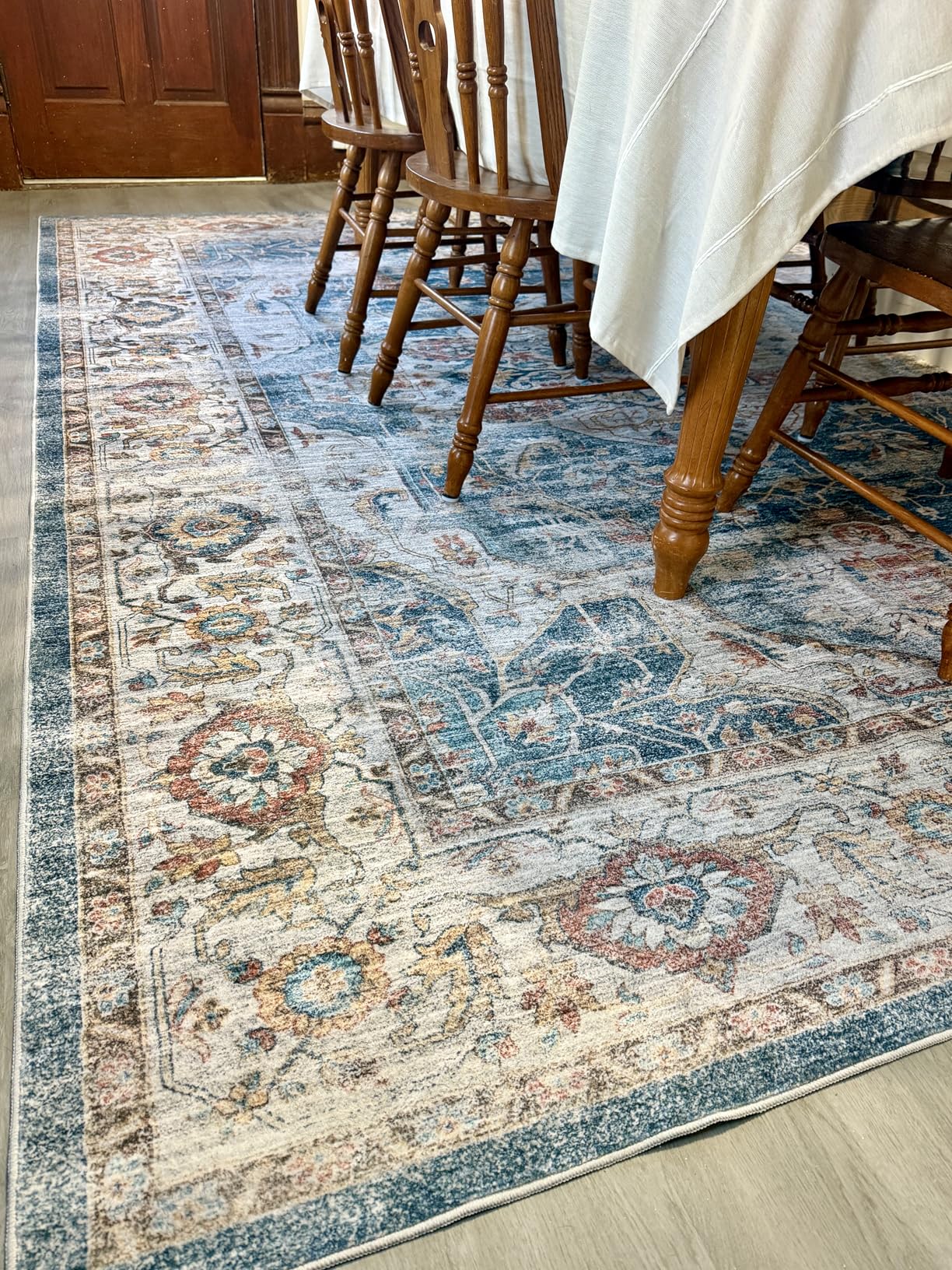 befbee Washable Area Rug 8x10, Large Soft Rugs for Living Room Stain Resistant Non-Slip Backing Rugs for Bedroom, Vintage Clearance Large Area Rug (Turmeric/Grey, 8'x10') customer photo 2