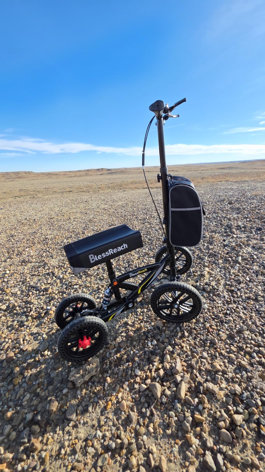 BlessReach Knee Scooter, All Terrain Foldable Knee Scooter Walker, Disc Brake Knee Walker for Foot Injuries Compact Crutches Alternative customer photo 2