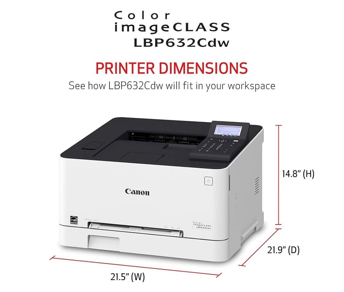 Canon imageCLASS LBP632Cdw - Wireless Duplex Color Laser Printer, Single Function, Home Office, Mobile Ready, 22 PPM customer photo 1