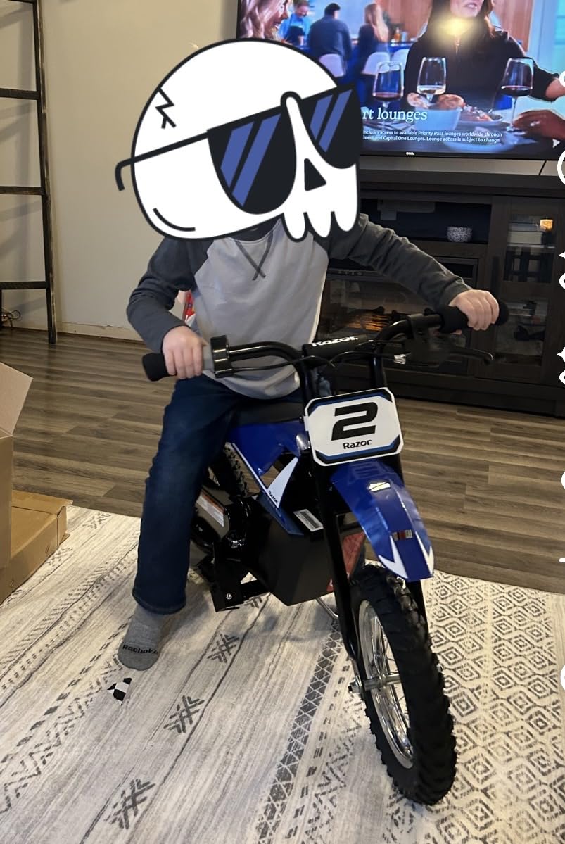 Razor MX125 Dirt Rocket Electric-Powered Bike with Authentic Motocross Geometry, Rear-Wheel Drive, 100-watt, high-Torque, Chain-Driven Motor, for Kids 7+ customer photo 1