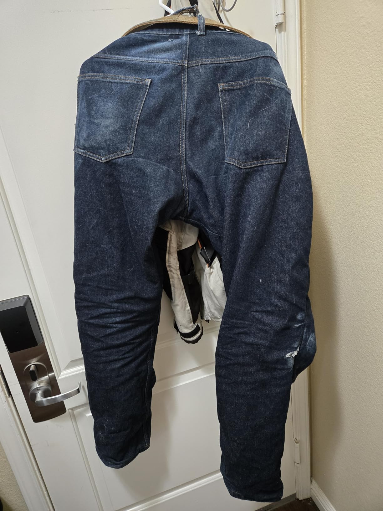 WICKED STOCK Men's Riding Pants with CE LEVEL2 Armor - Dark Blue customer photo 1