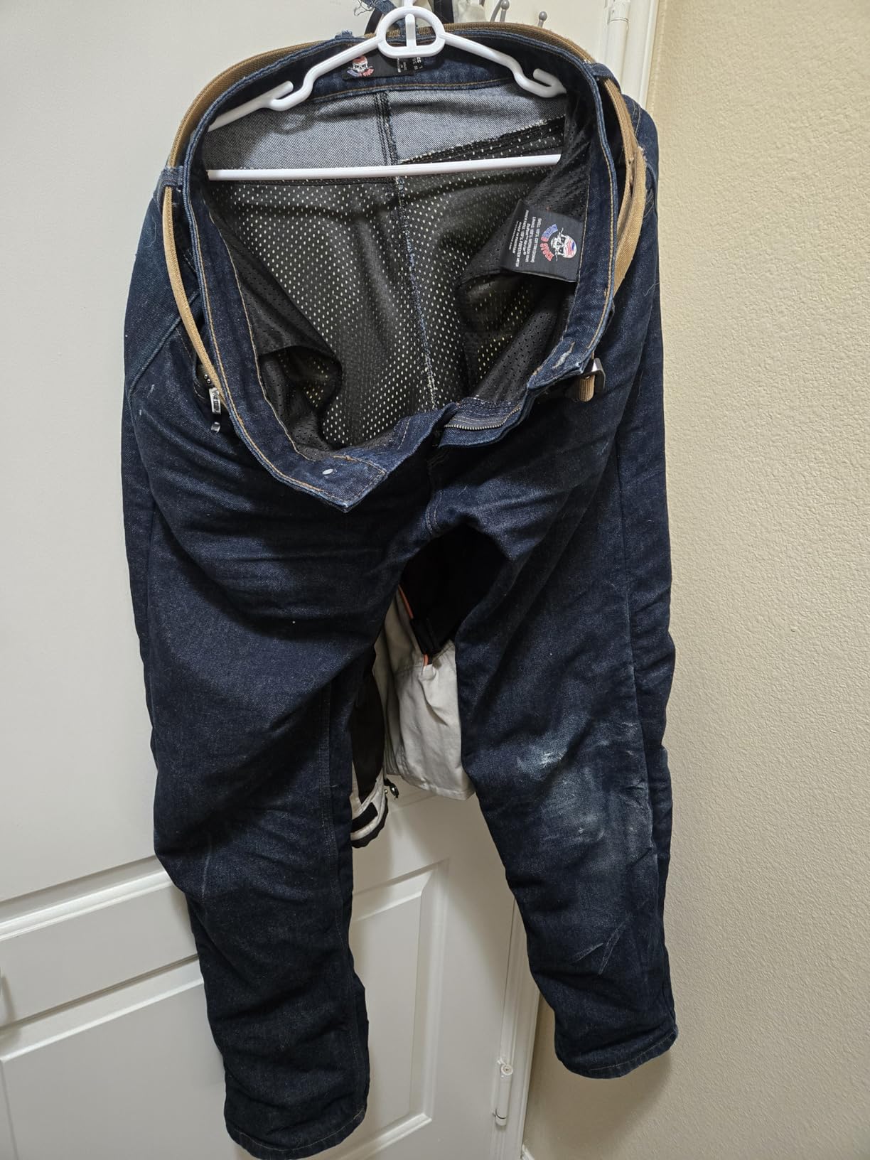 WICKED STOCK Men's Riding Pants with CE LEVEL2 Armor - Dark Blue customer photo 2