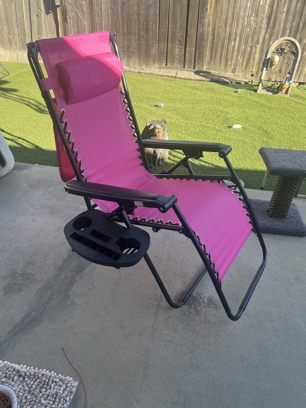 Best Choice Products Folding Zero Gravity Outdoor Recliner Patio Lounge Chair w/Adjustable Canopy Shade, Headrest, Side Accessory Tray, Textilene Mesh - Ice Gray customer photo 2