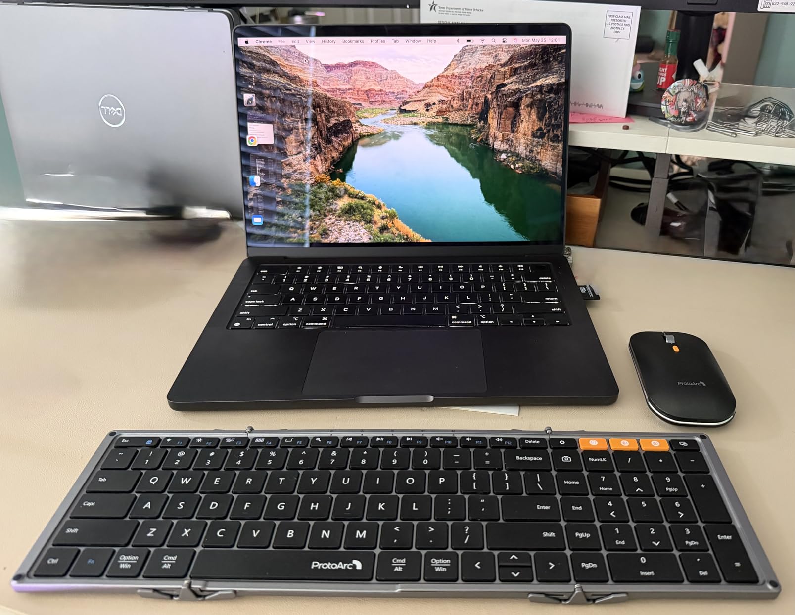 ProtoArc Foldable Keyboard and Mouse, XKM01 True Full-Size Folding Wireless Keyboard Mouse Combo for Business Travel, a Portable Office Suite On-the-Go, Compatible with Laptop iPad Tablet - Black Gray customer photo 1