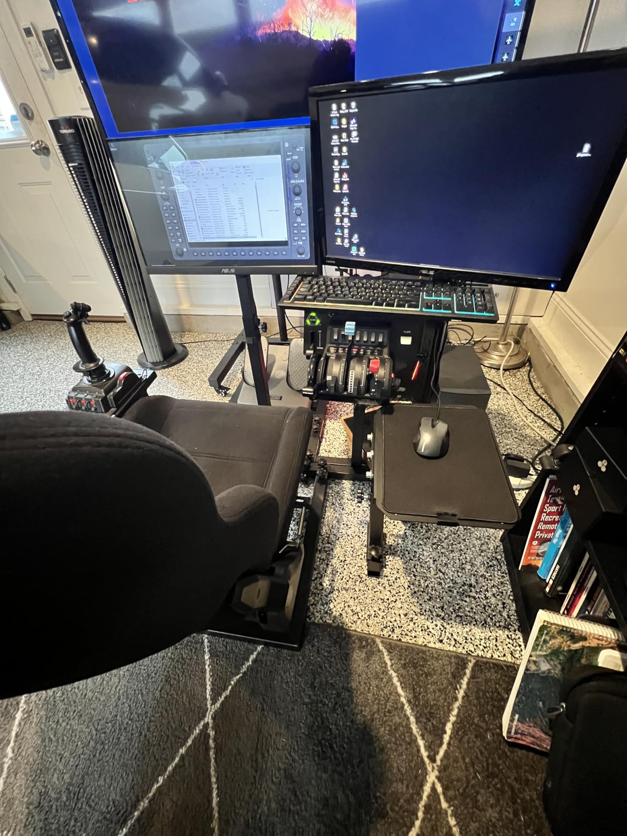 Marada Universal Flight Simulation Cockpit with Racing Seat or Racing Wheel Stand Adjustable Fit for Thrustmaster, for HOTAS Warthog, for Logitech G29 G920 G923 customer photo 1