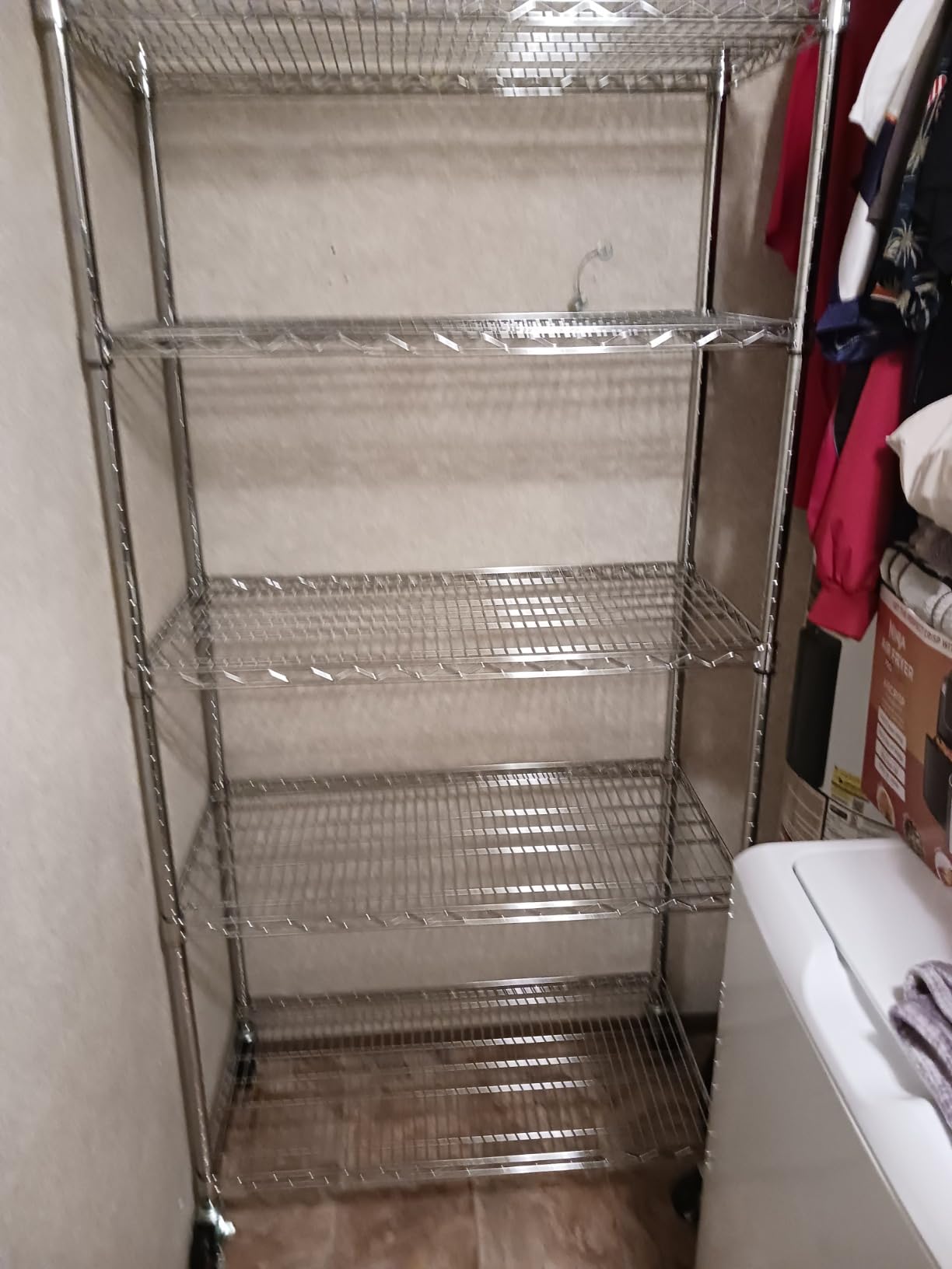 4000 LBS Heavy Duty Wire Rack 48 x 18 x 76, 5-Tier NSF Commercial Rolling Rack with Wheels, Chrome Metal Shelving Unit for Garage, Kitchen, Warehouse, Adjustable Storage Shelf, Crescent customer photo 1