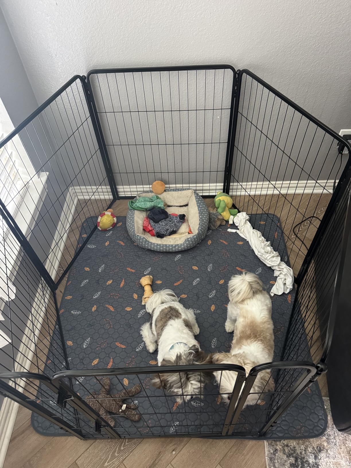 FXW Homeplus Unleashed Indoor Dog Playpen - Stress-Free and Safe Play, Heavy Duty 24 Inch 6 Panels Dog Pen for Puppy and Small Dogs, Black customer photo 1