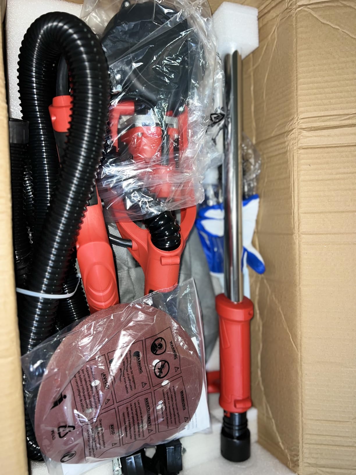 VEVOR Drywall Sander 850W, Electric Drywall Sander Variable Speed 800-1750 RPM, Foldable Sheetrock Sander with Telescope Handle, LED Strip Light and Vacuum Bag, Wall Sander customer photo 1